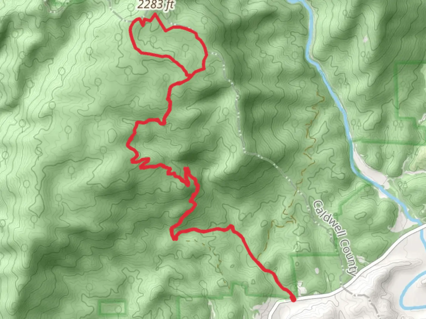 An image depicting the trail Loop below Brown Mountain and its surrounding area.