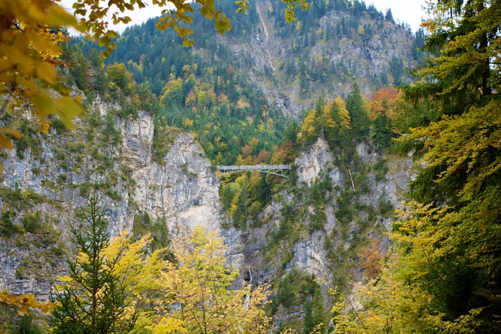 An image depicting the trail Queen Mary's Bridge and Pollatfall Walk via Rodelbahn and its surrounding area.