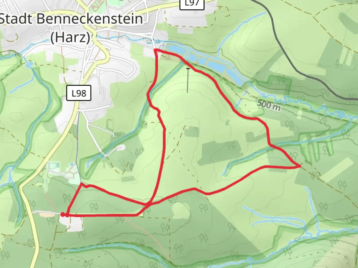 An image depicting the trail Bergwiesen Lehrpfad Loop and its surrounding area.