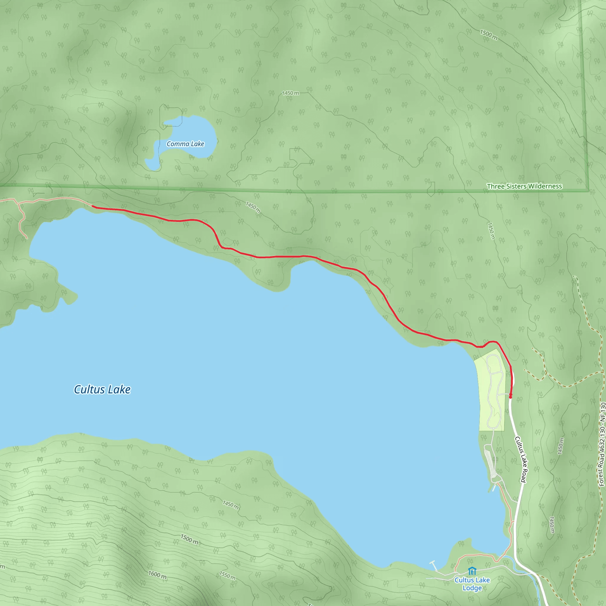 Cultus Lake - Winopee Lake Trail mobile static map