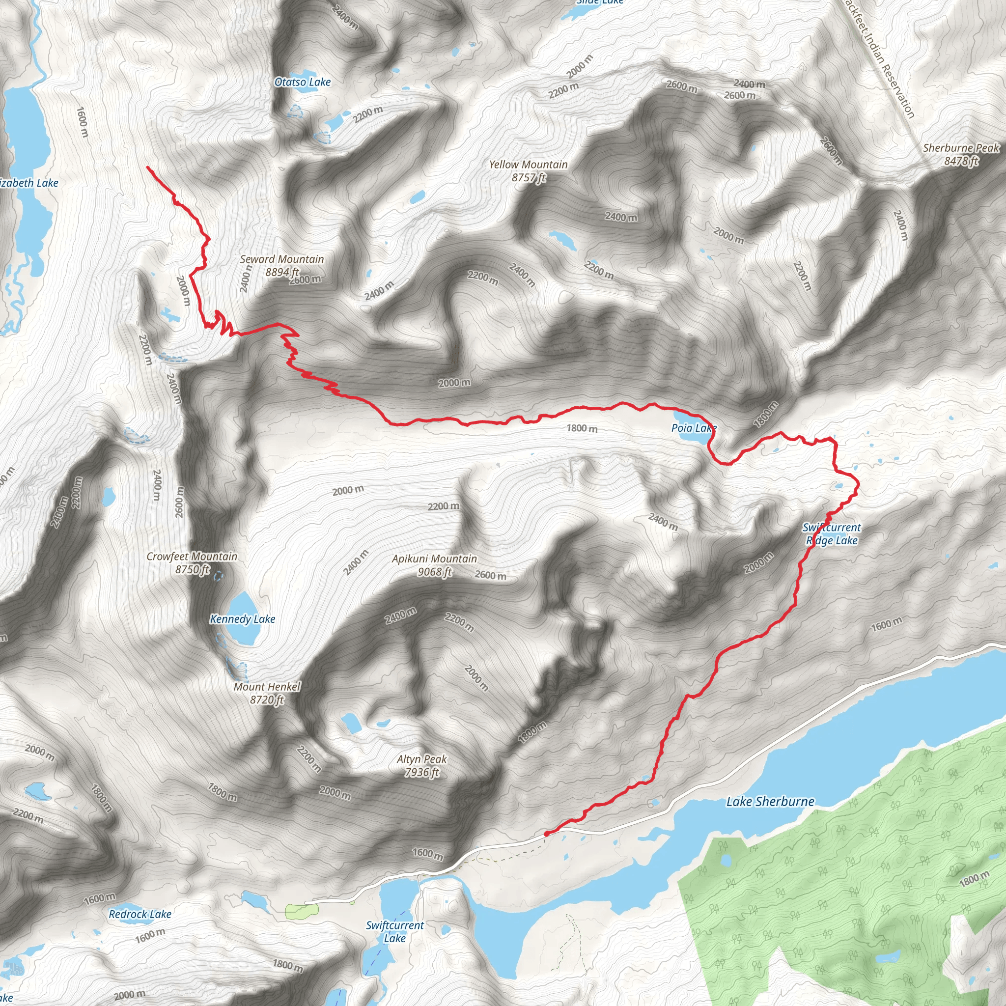 Red Gap Pass Trail mobile static map