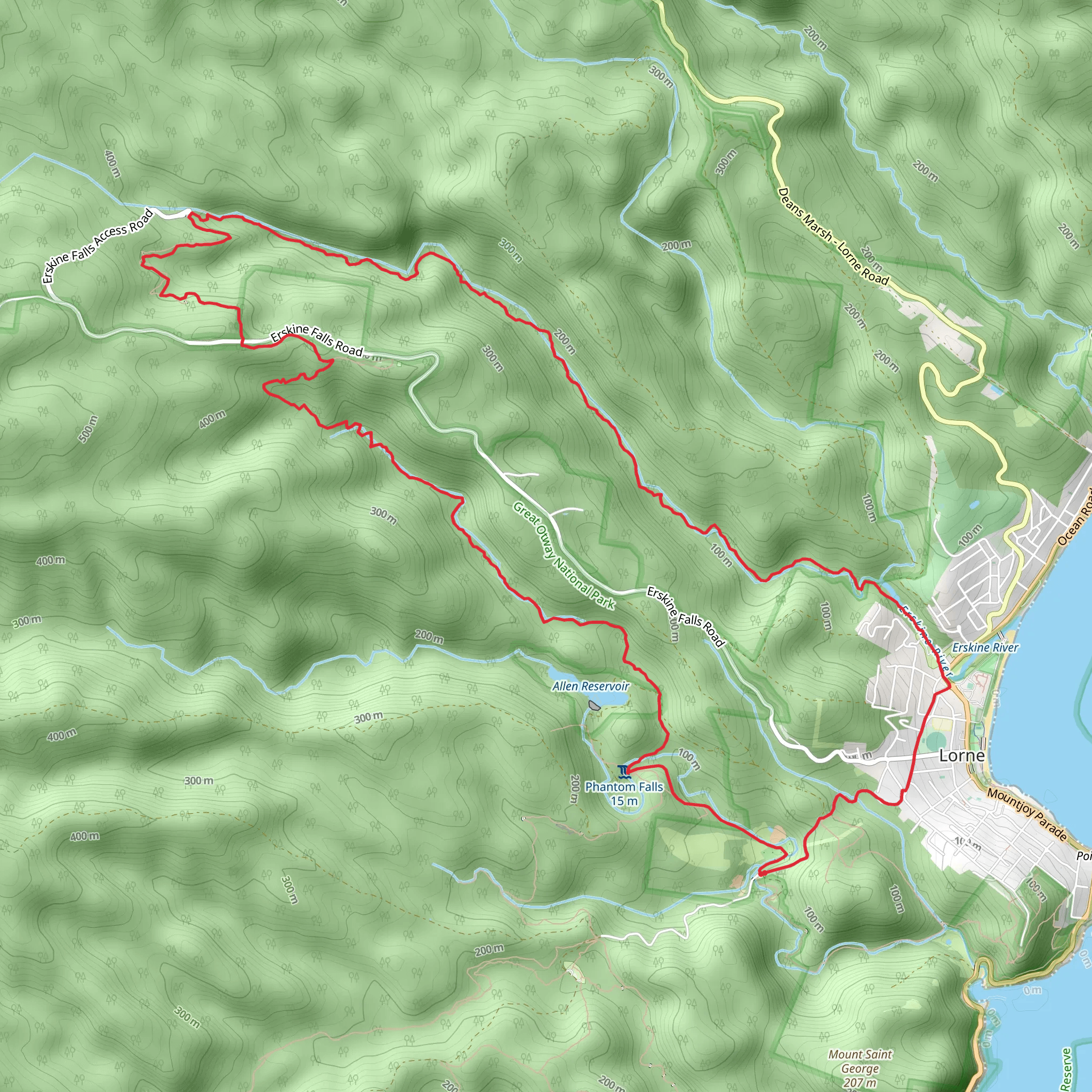 Erskine Falls Circuit Trail mobile static map