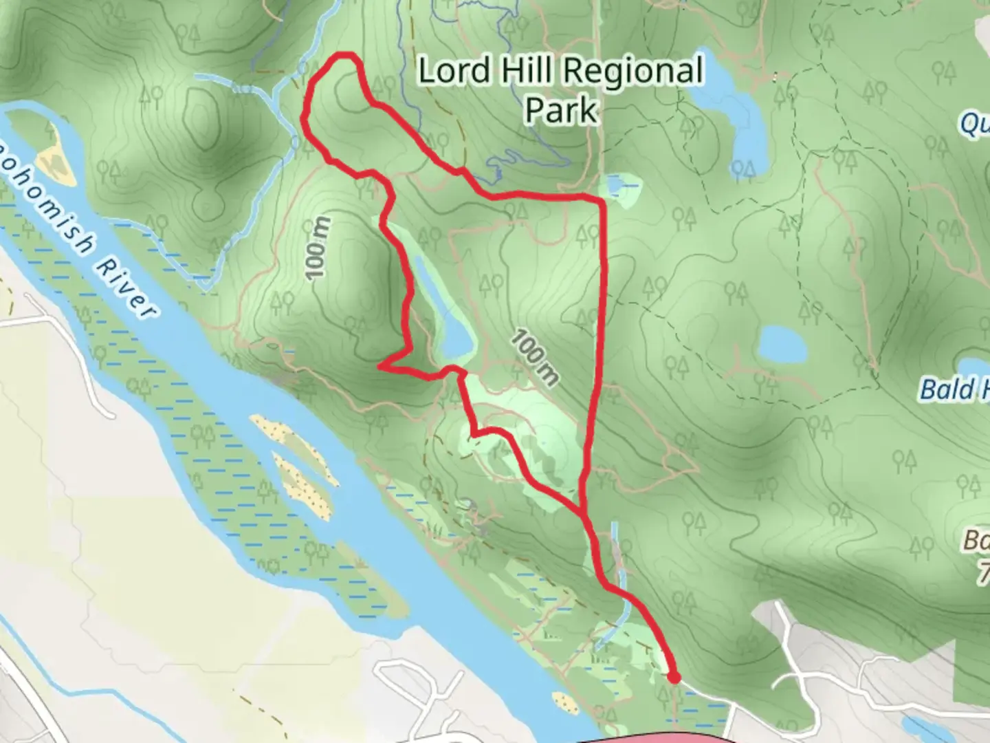 An image depicting the trail Quarry Trail and Pipeline Trail and its surrounding area.