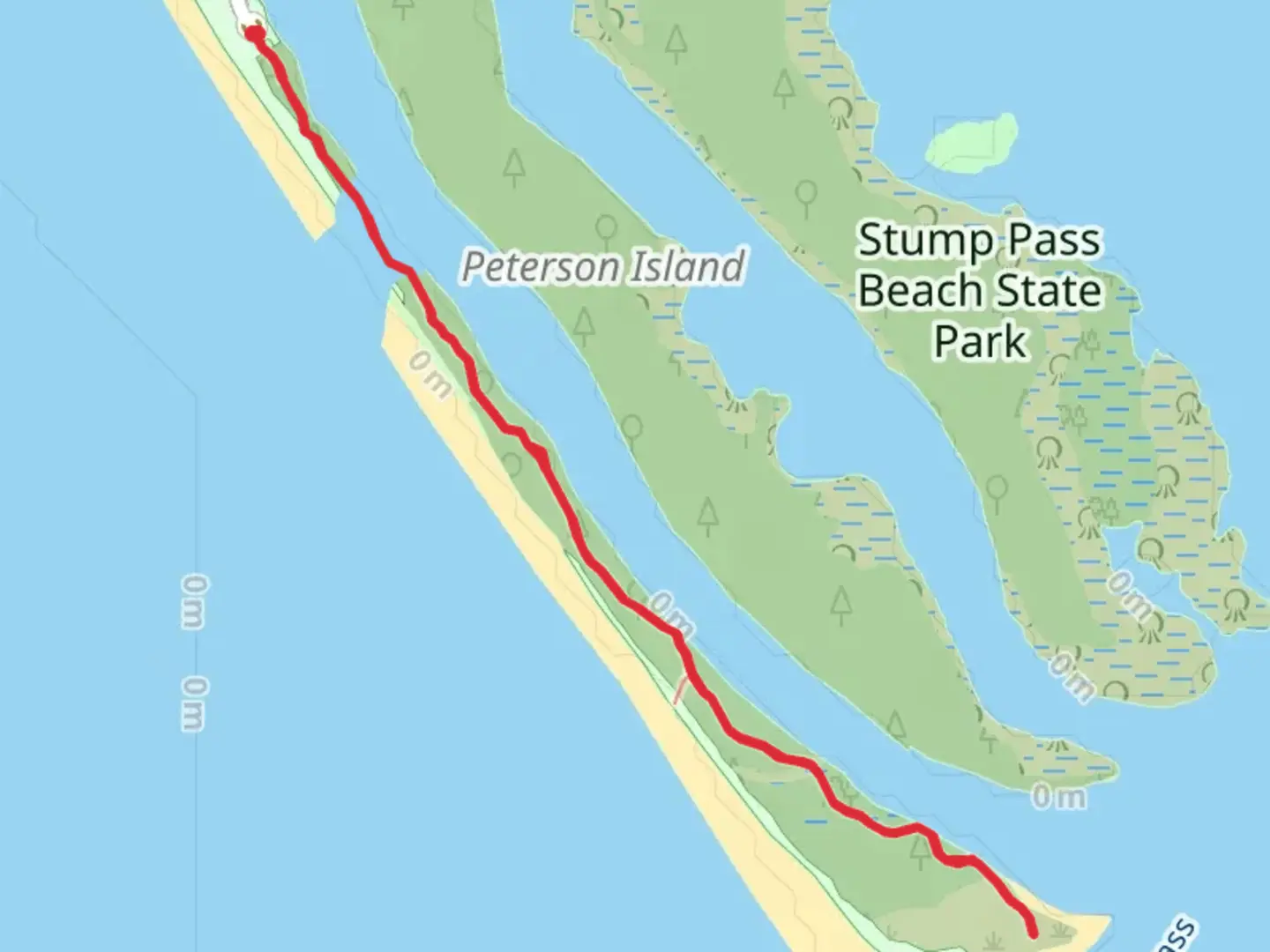 An image depicting the trail Stump Pass Beach State Park Trail and its surrounding area.