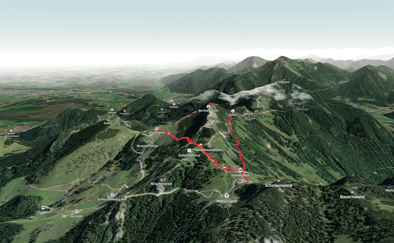 Kampenwandhutte and Bergwachthtt via Kampenwandsteig