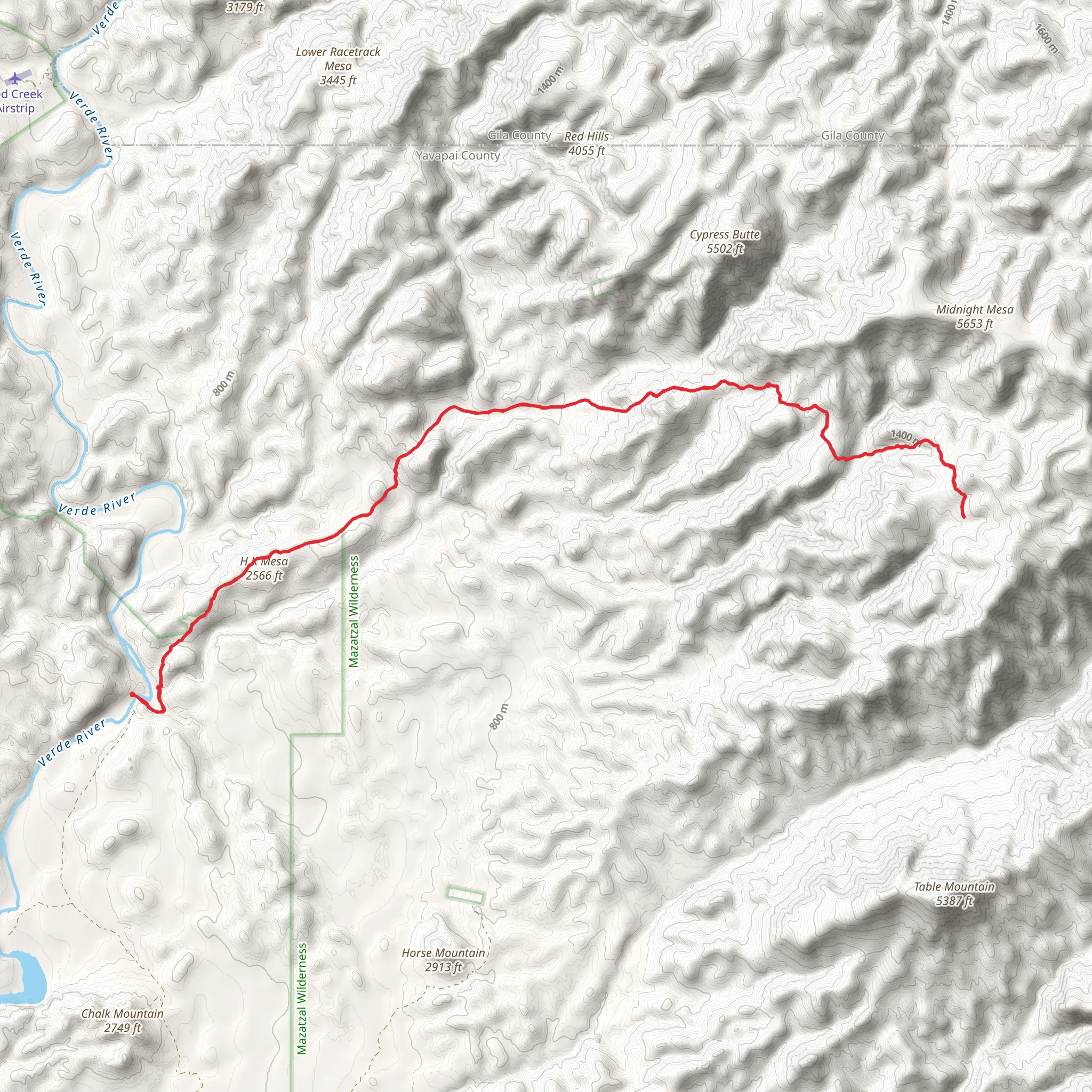 Dutchman Grave Trail via Willow Springs Trail mobile static map