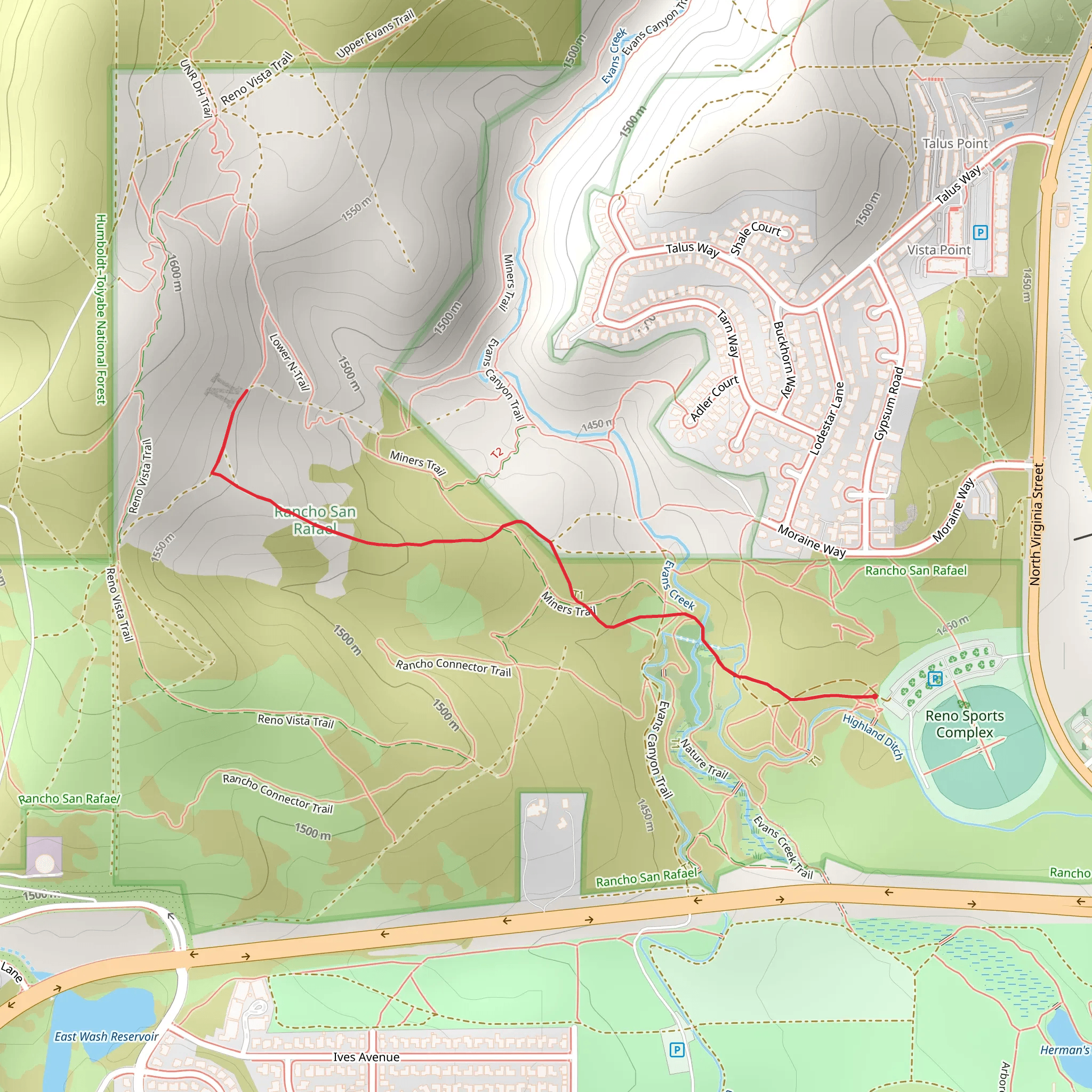 Evans Creek mobile static map