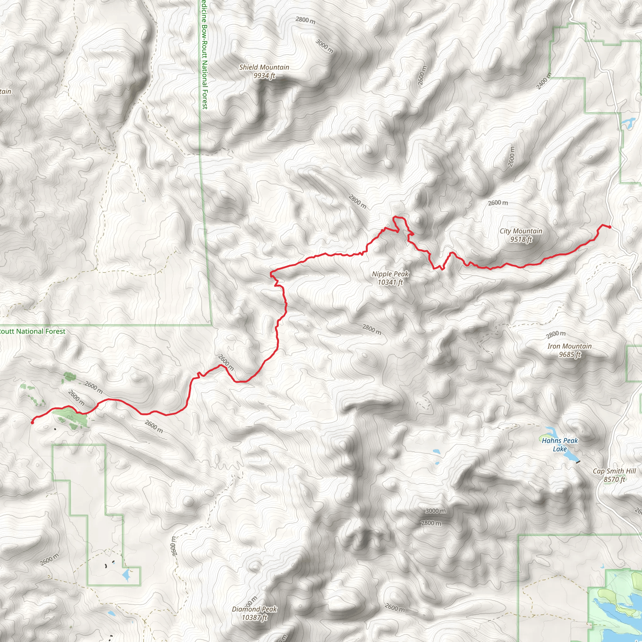 Nipple Peak Trail mobile static map
