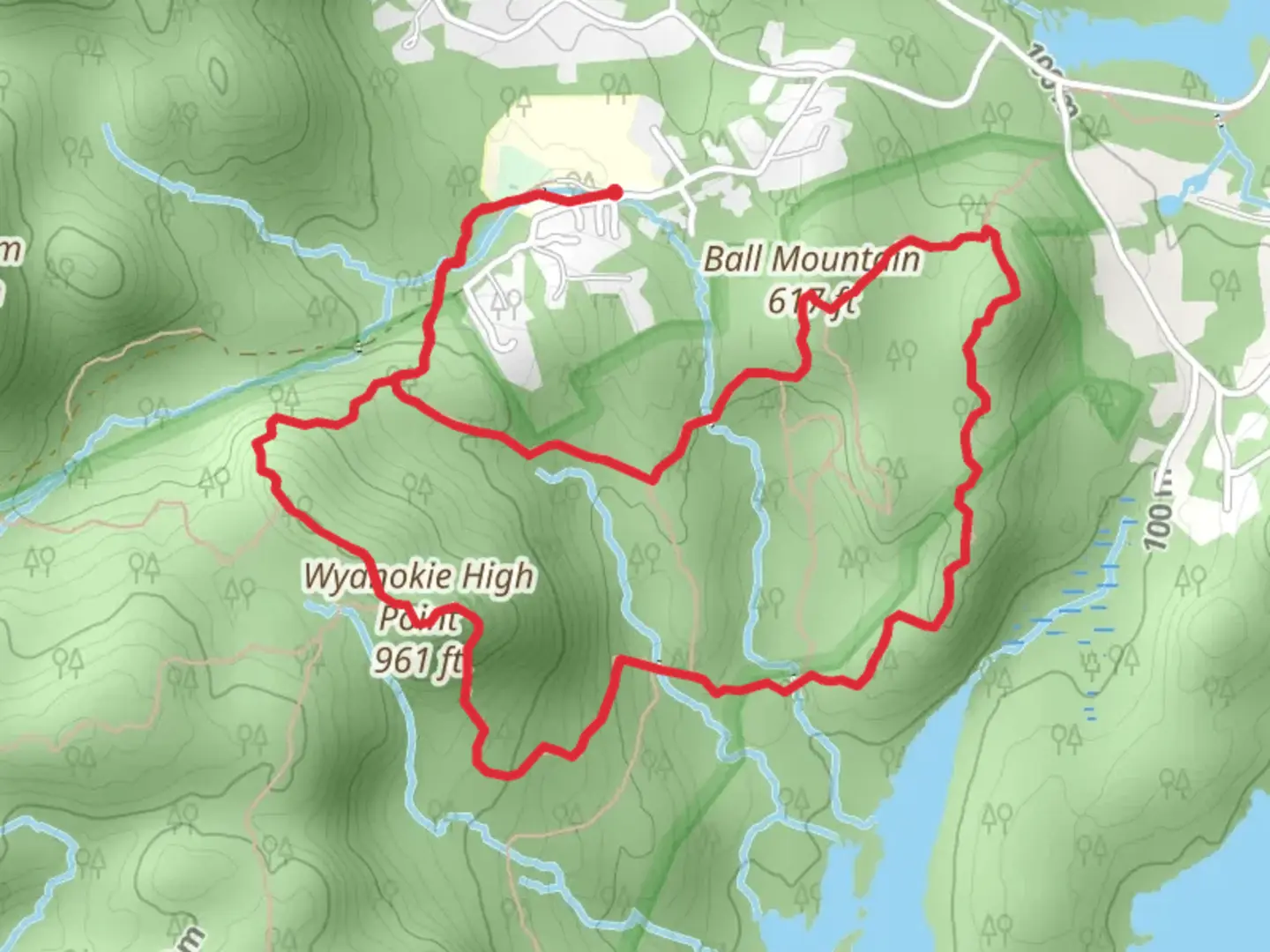 An image depicting the trail Otterhole, Wyanokie Circular and Roomy Mine Loop Trail and its surrounding area.