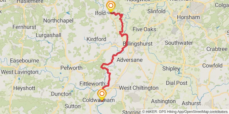 Walk from London to Portsmouth stage 6 Map