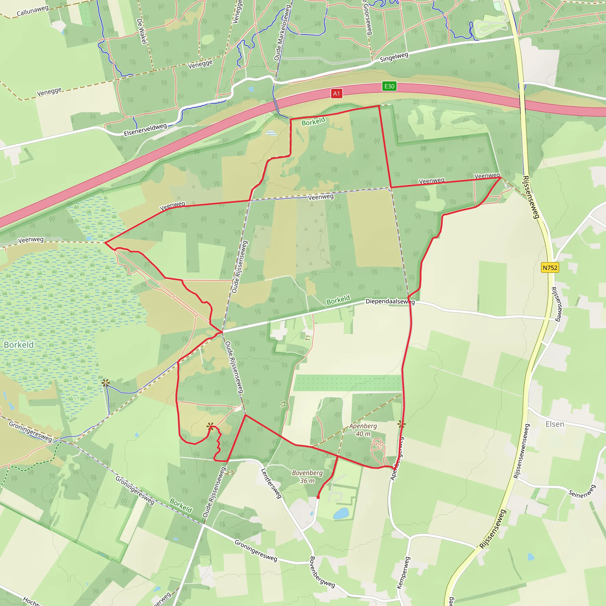 Grafheuvels Loop mobile static map