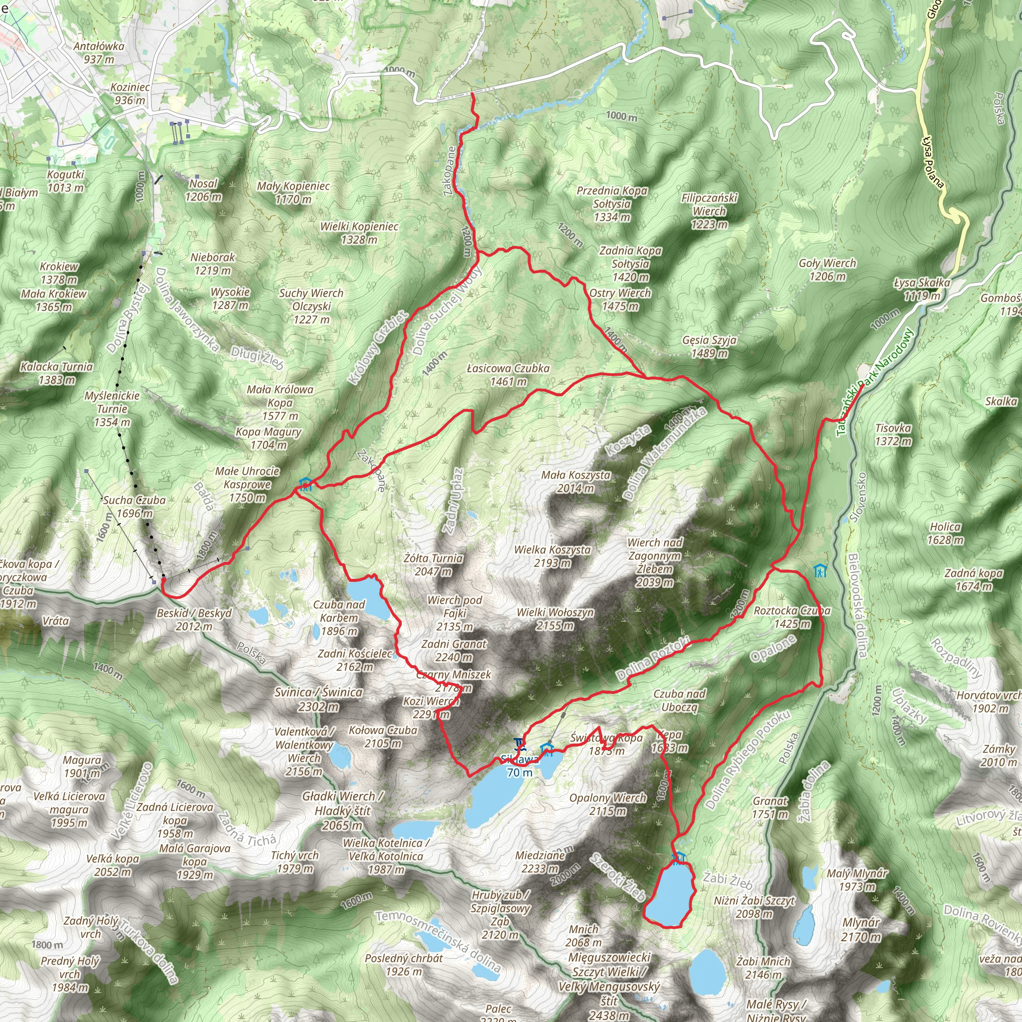 Tatras Mountains mobile static map