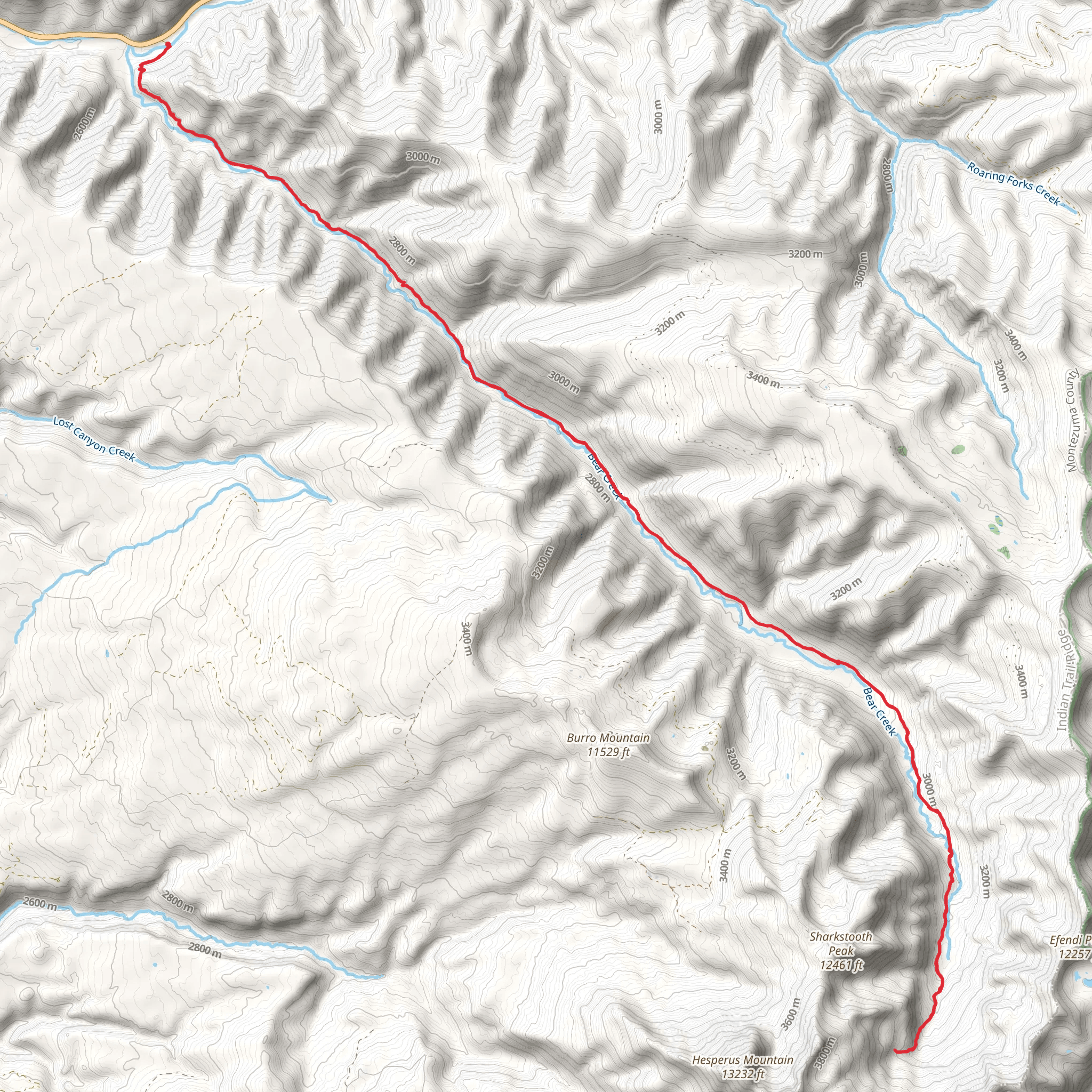 Bear Creek Trail mobile static map