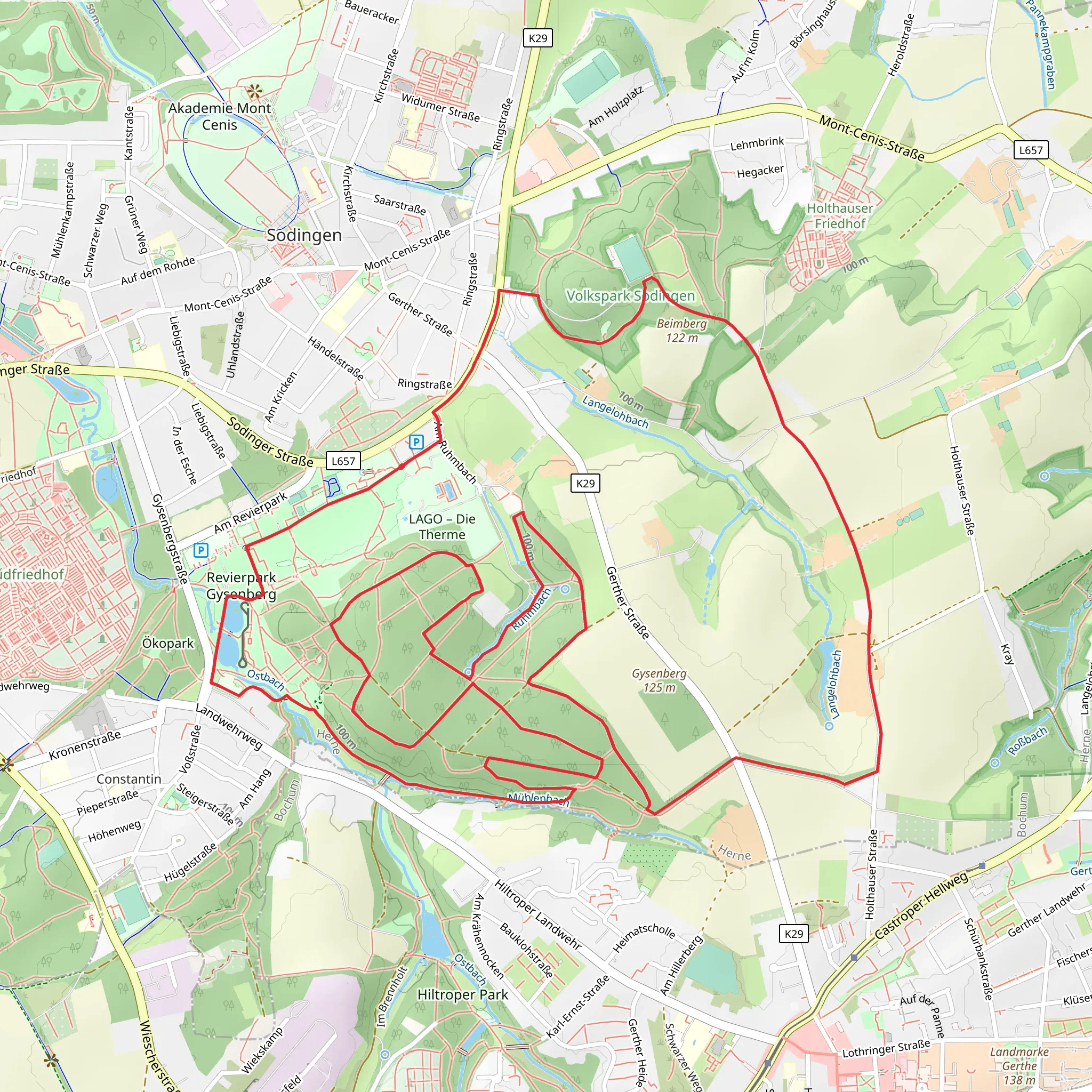 Riverpark Gysenberg via Gysenberg Rundweg mobile static map
