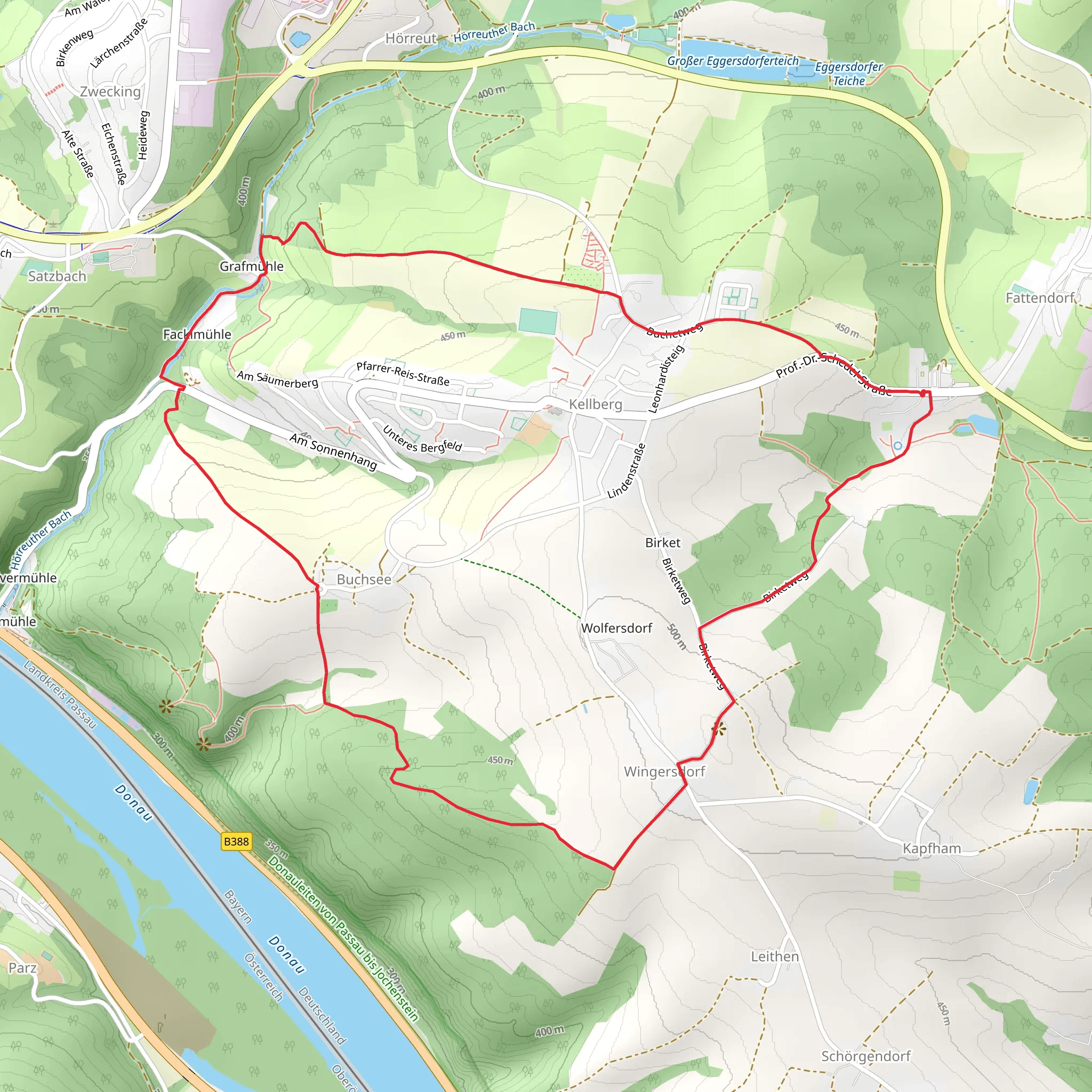 Goldsteig and Birkweg Loop mobile static map