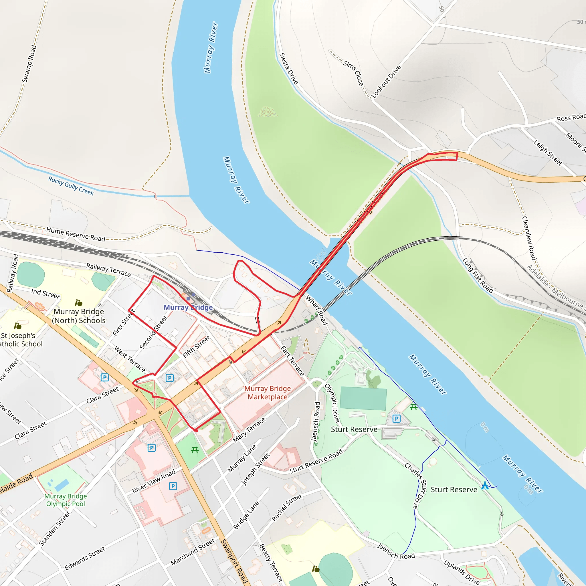 Murray River and Rail Heritage Walk 1 mobile static map