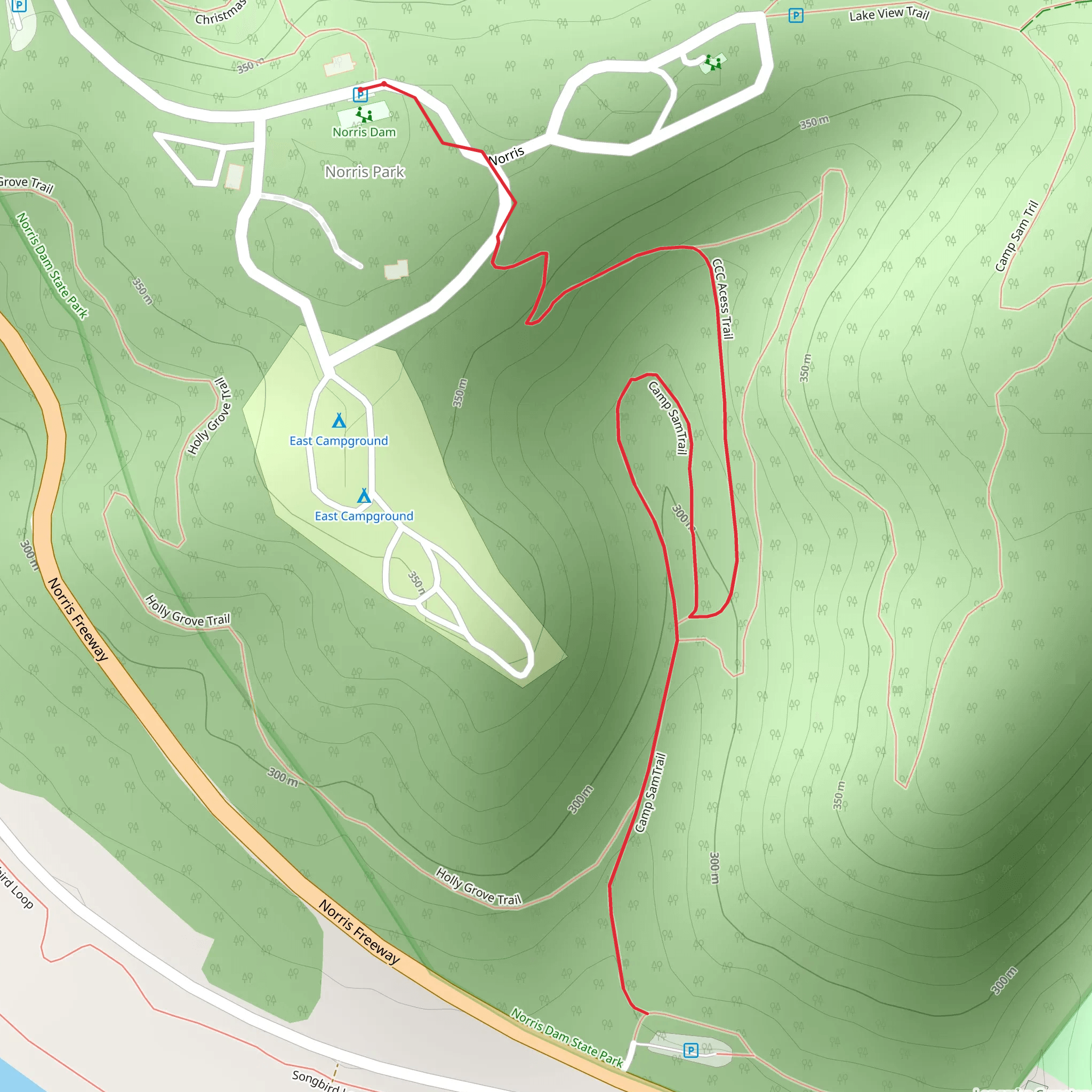 Camp Sam Trail mobile static map