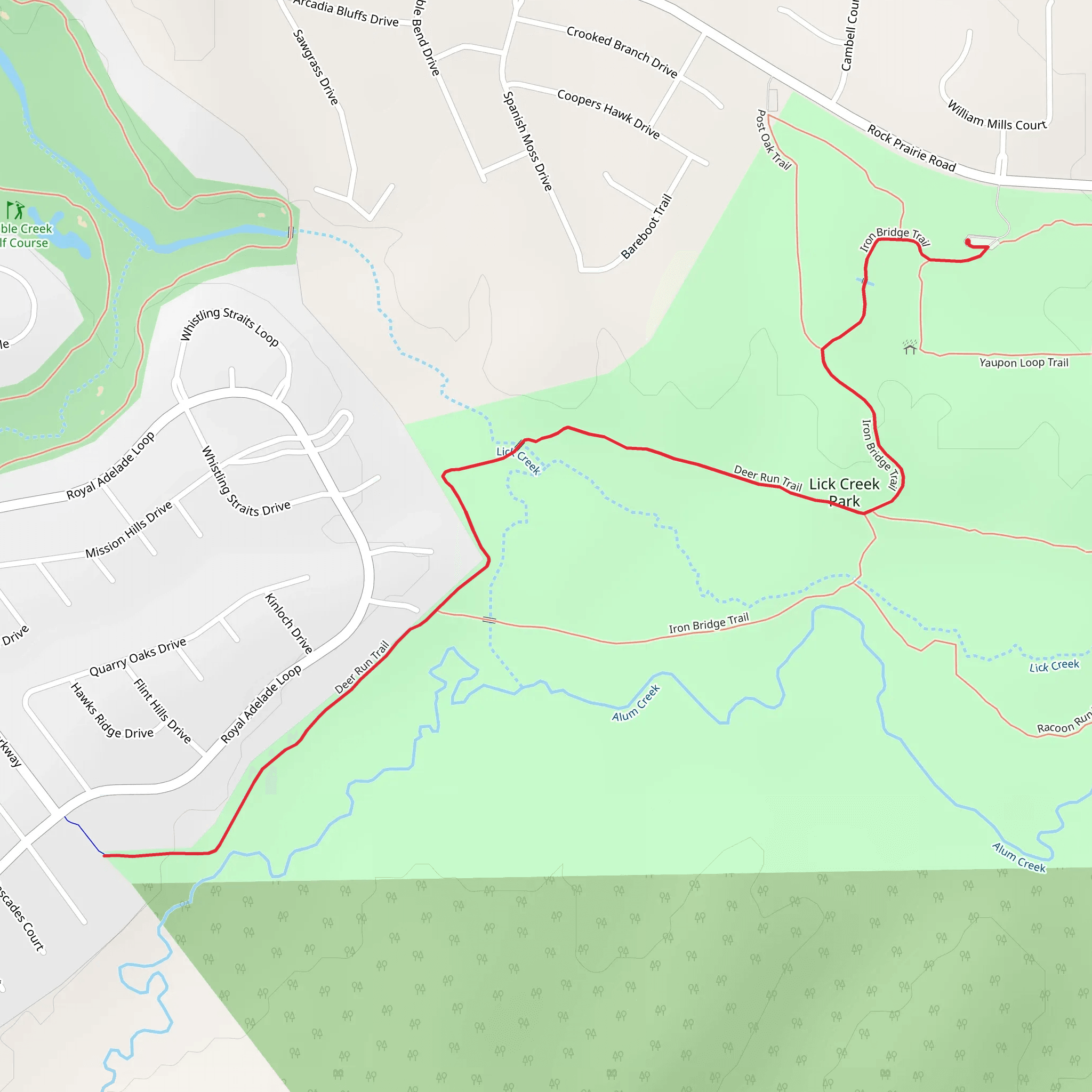 Alum Creek via Deer Run Trail mobile static map