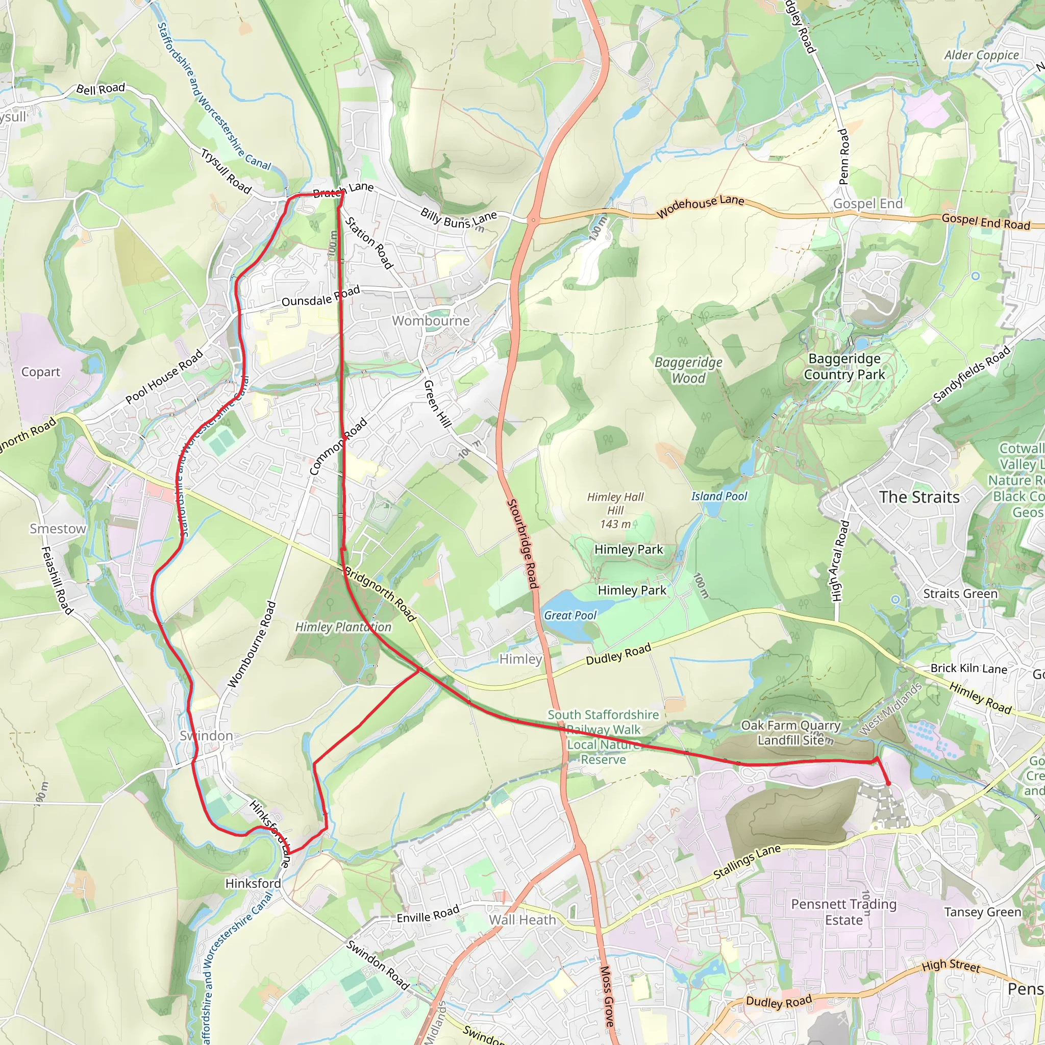 Kingswinford Railway Walk mobile static map