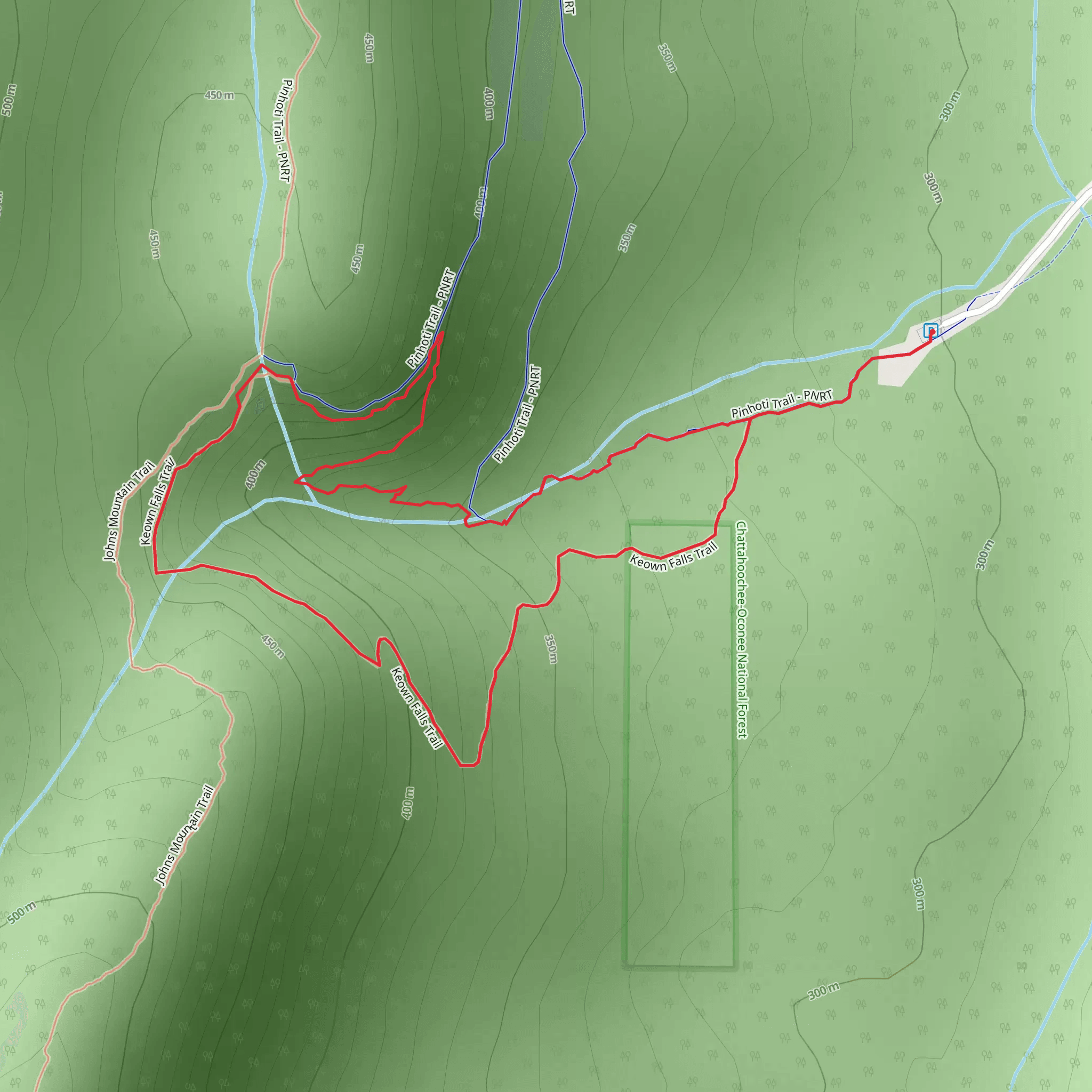 Keown Falls Loop Trail mobile static map