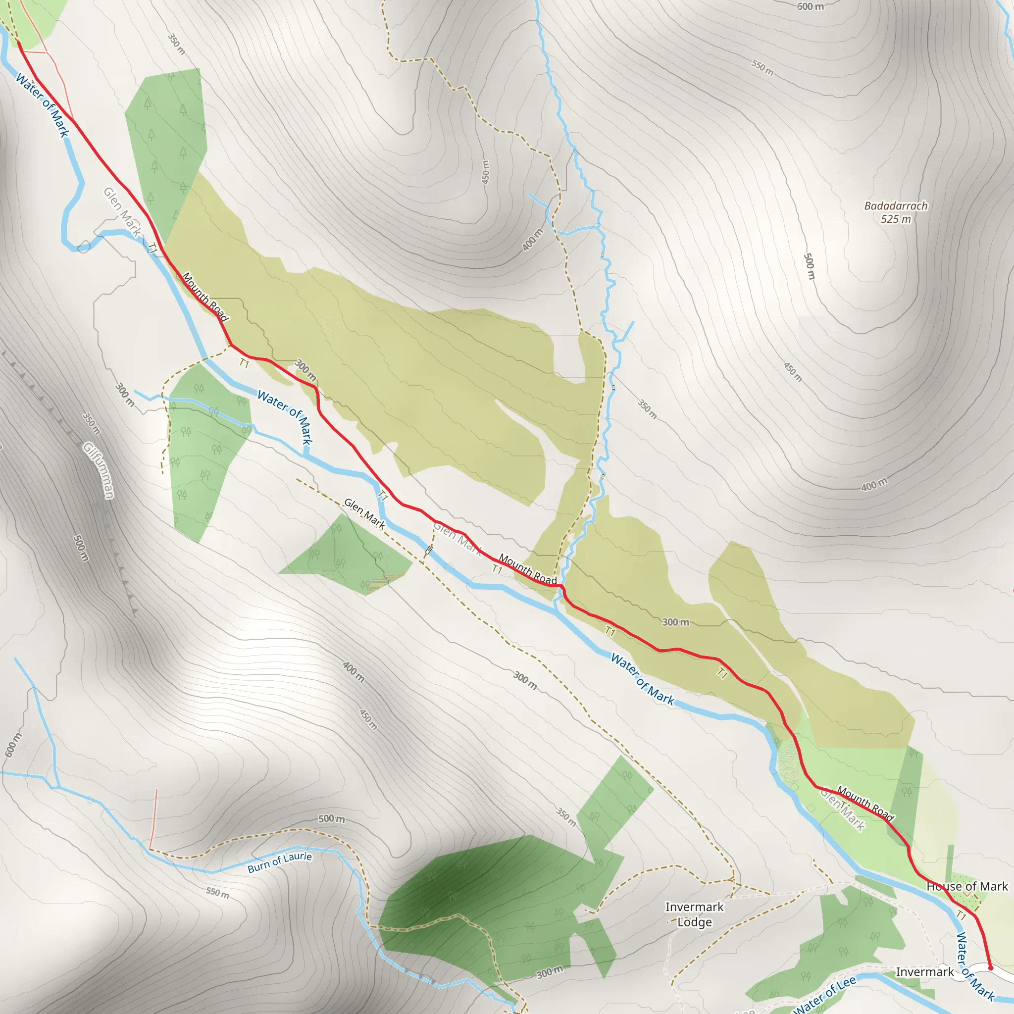 Glen Esk Path - Queen's Well mobile static map