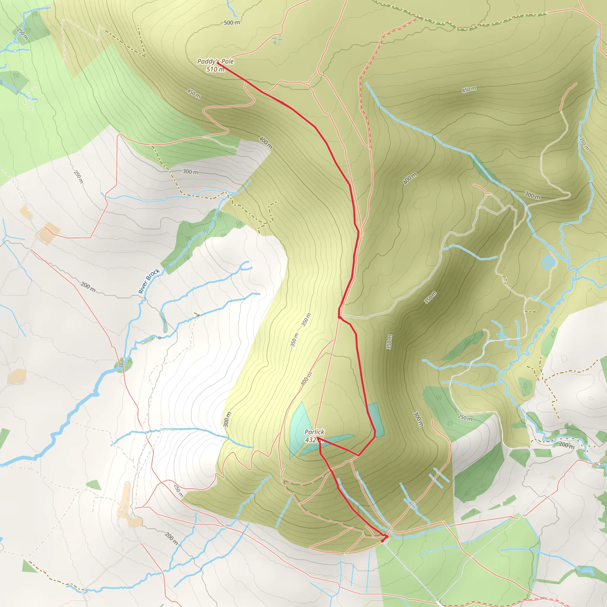 Parlick and Fair Snape Fell mobile static map