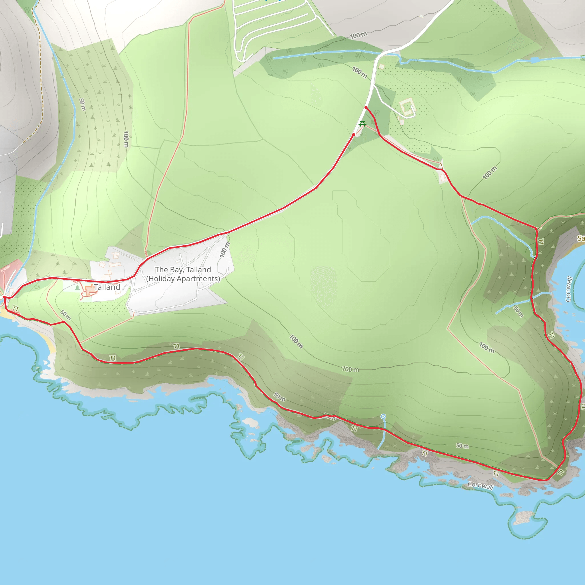 Hendersick and Talland Bay Loop mobile static map