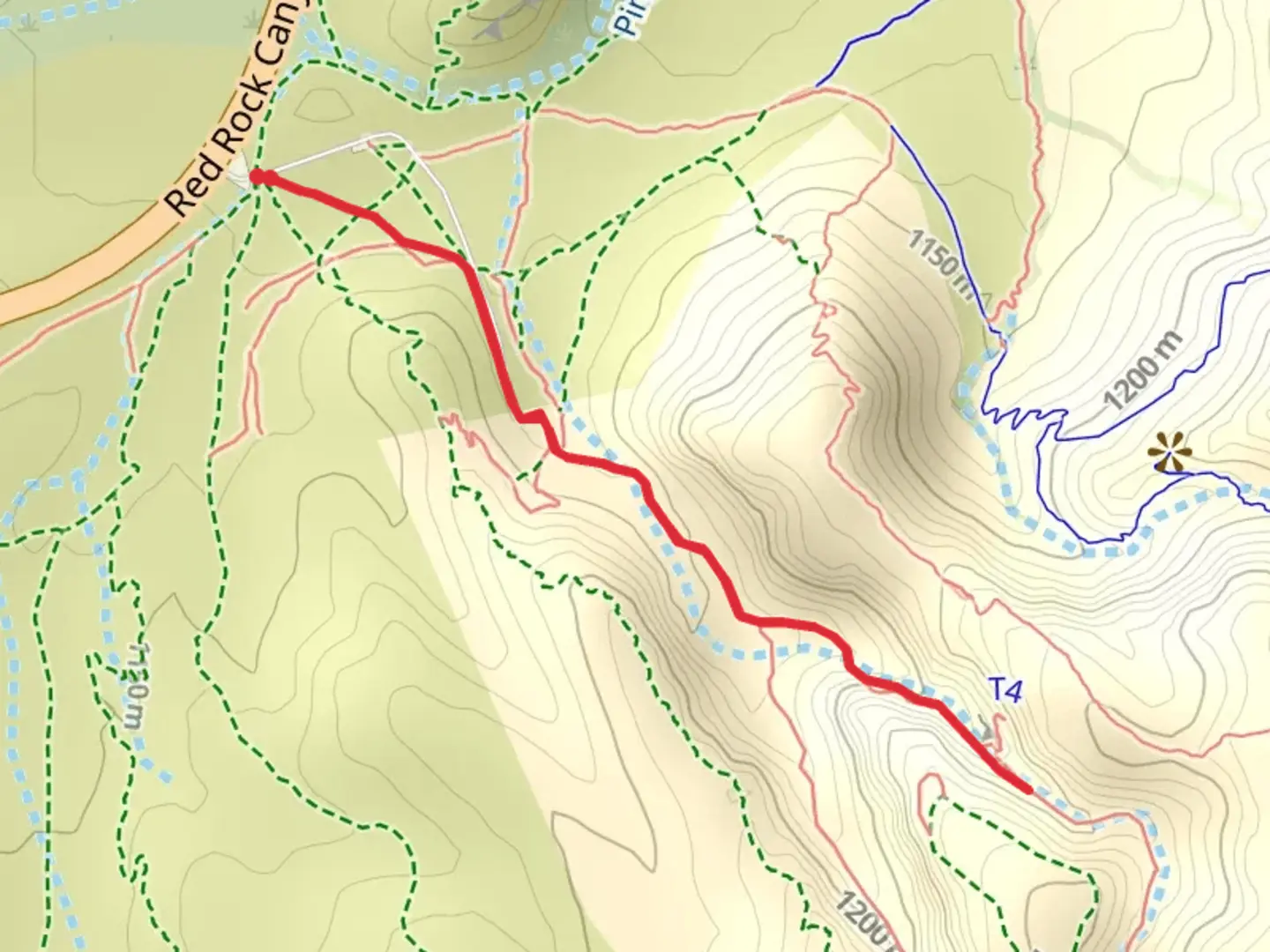 An image depicting the trail Cowboy Cave Trail and its surrounding area.