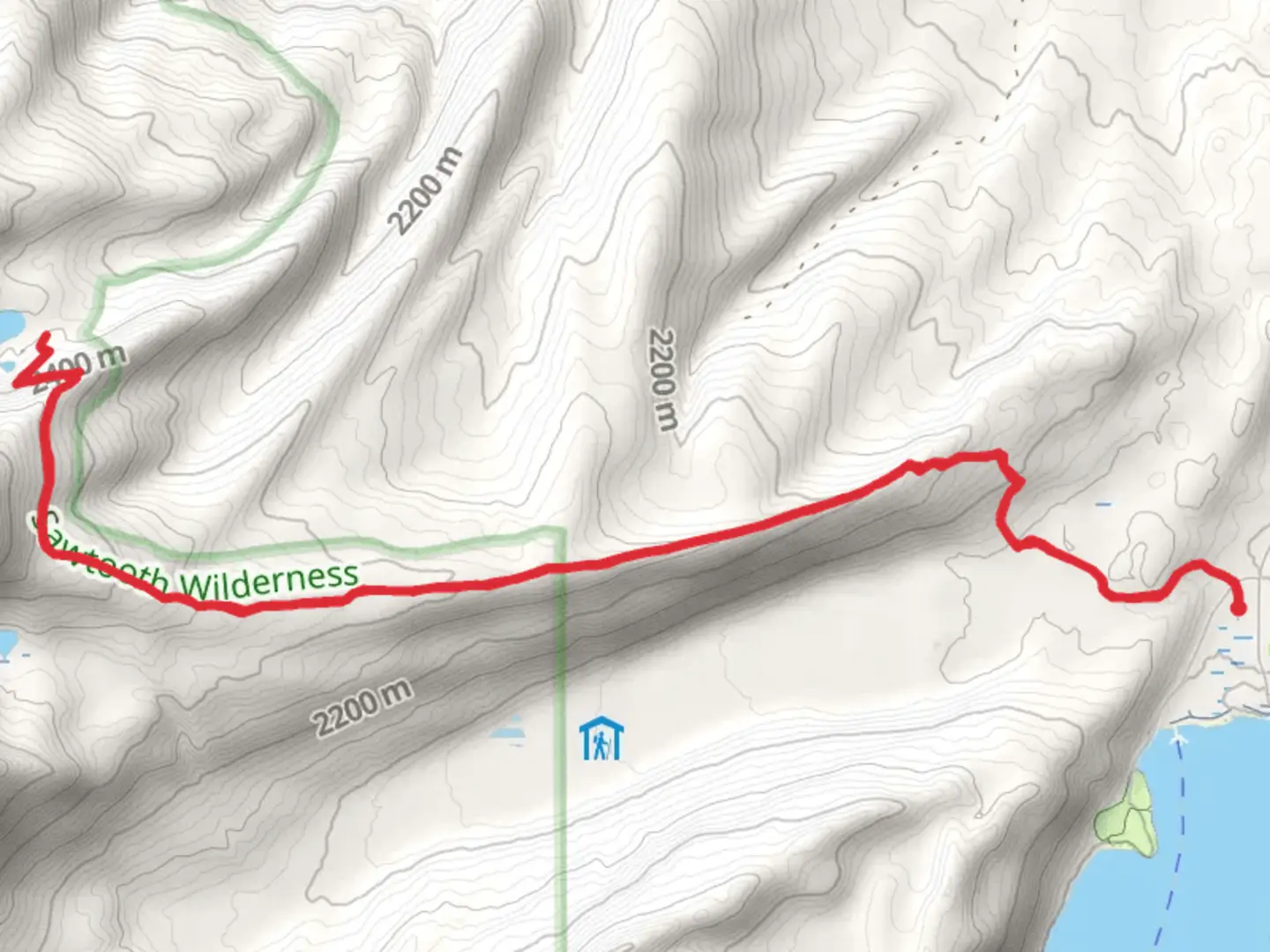 An image depicting the trail Marshall Lake via Alpine Way Trail and its surrounding area.