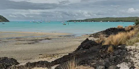 An image depicting the trail Rangitoto Island Longer Walks - Islington Bay Road to Wreck Bay and its surrounding area.