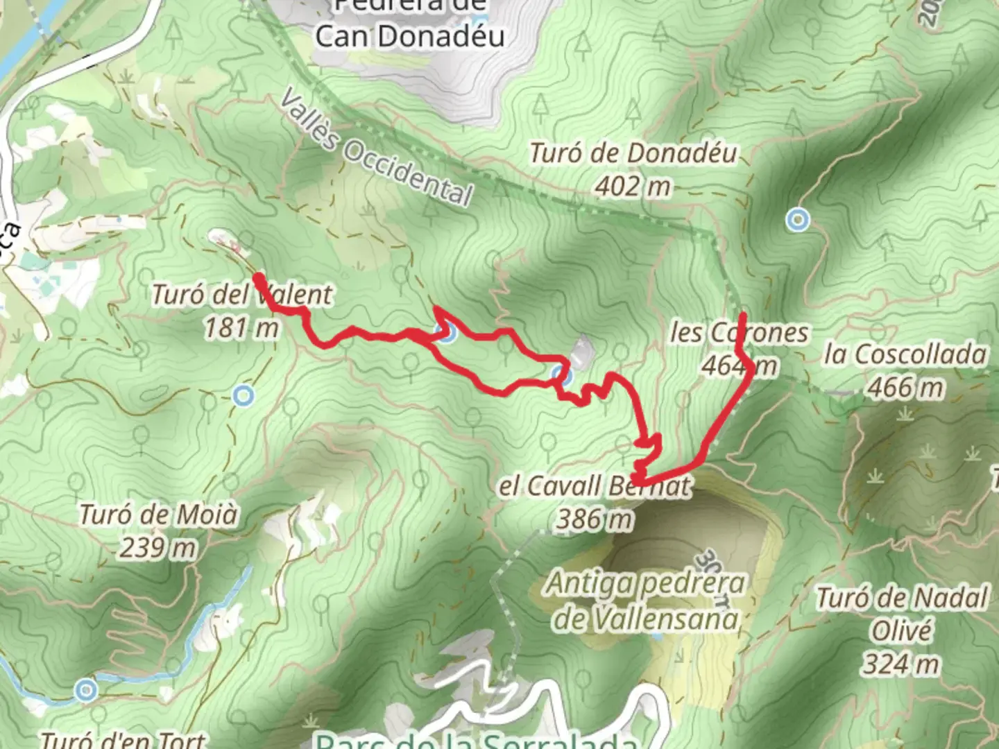 An image depicting the trail From Sant Pere de Reixac to Turó de les Malesses SL C 149 and its surrounding area.
