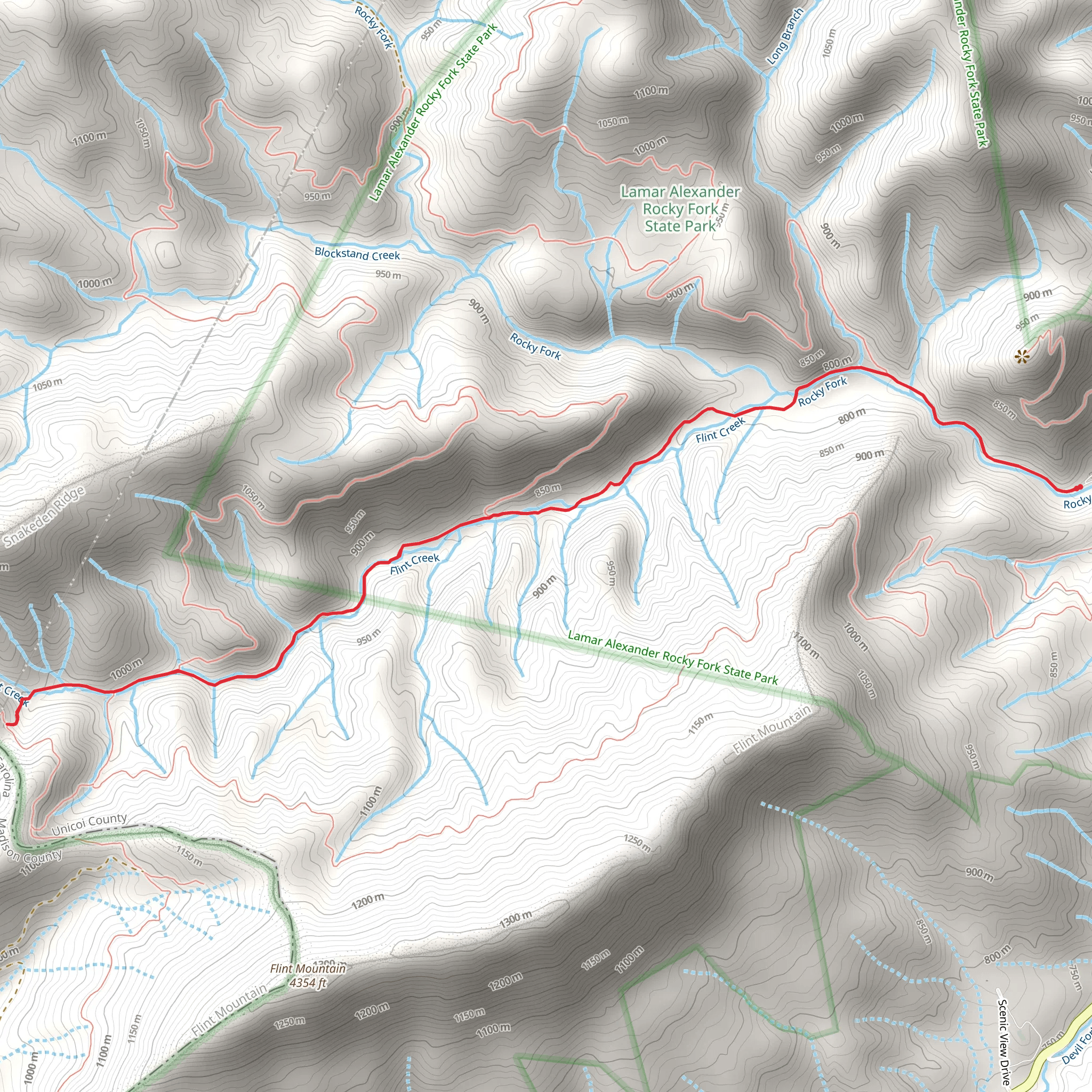 Flint Creek Trail mobile static map