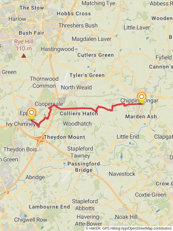 Epping to Chipping Ongar Walk Essex England