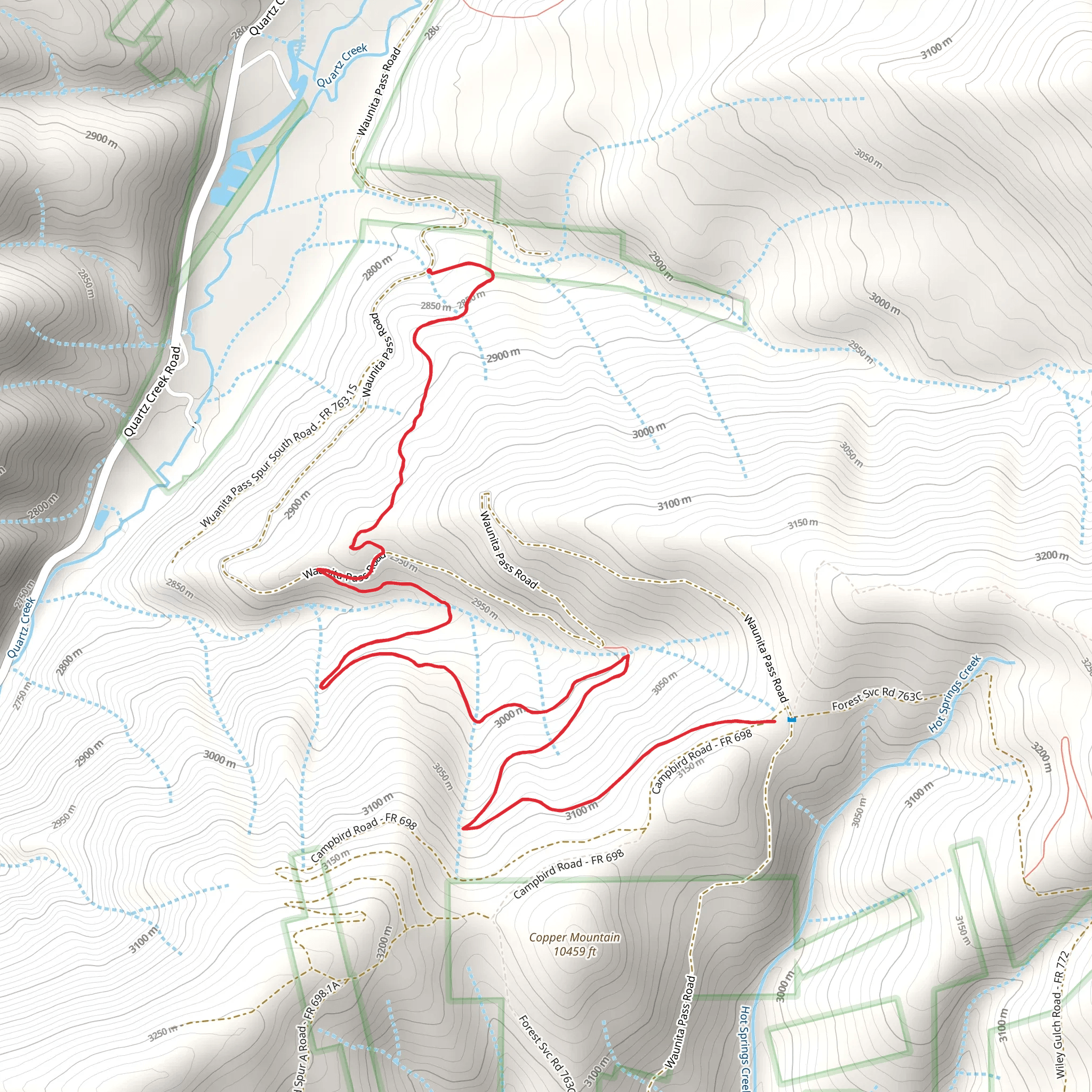 Waunita Pass Trail mobile static map