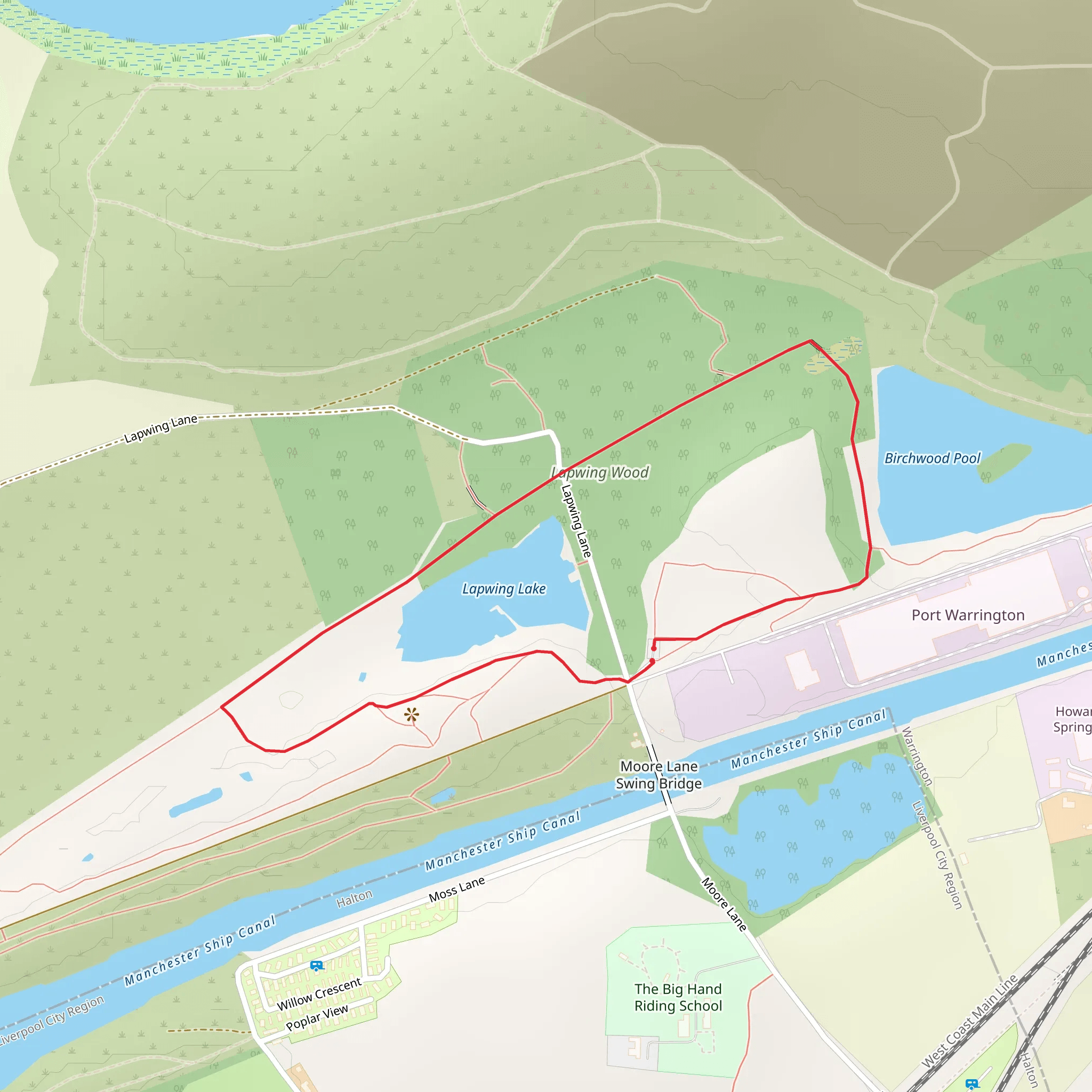 Lapwing Wood and Lake Loop mobile static map