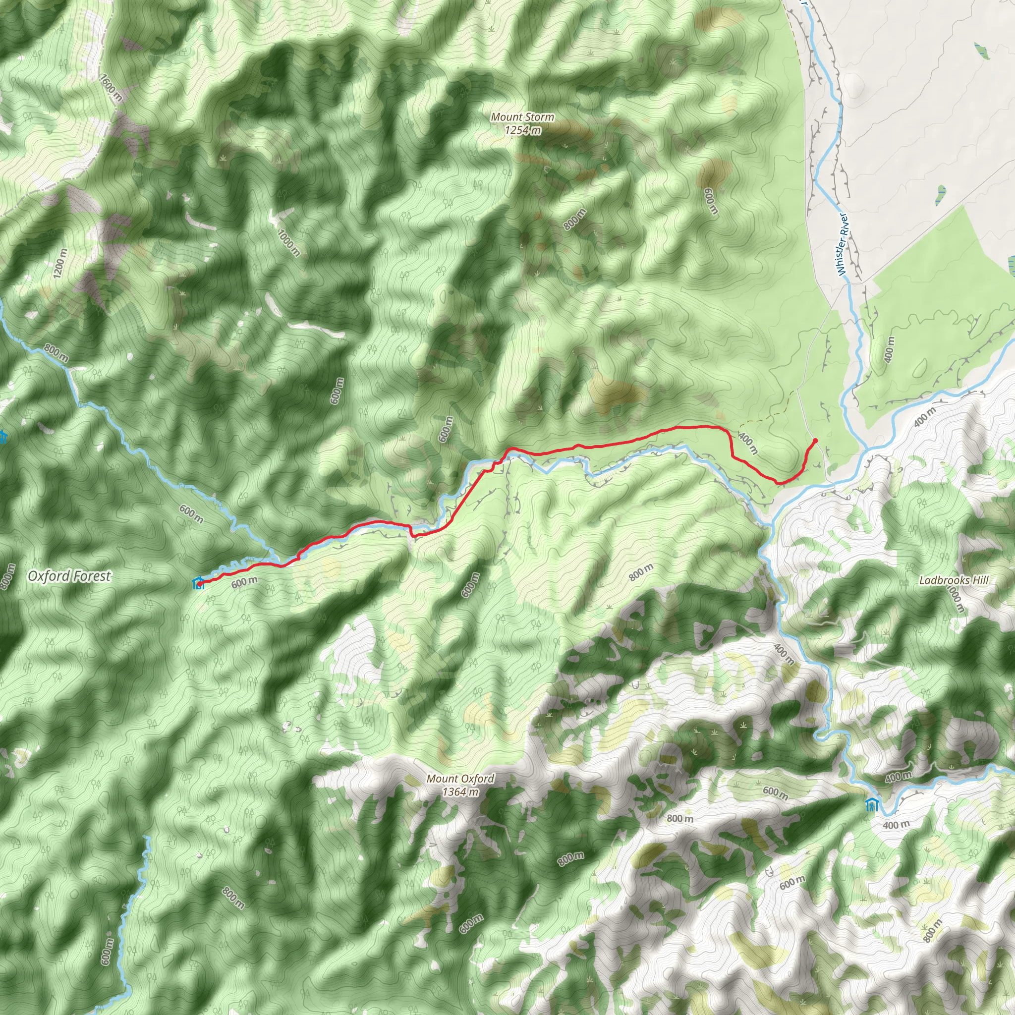 Wharfedale Hut via Townshend Track mobile static map