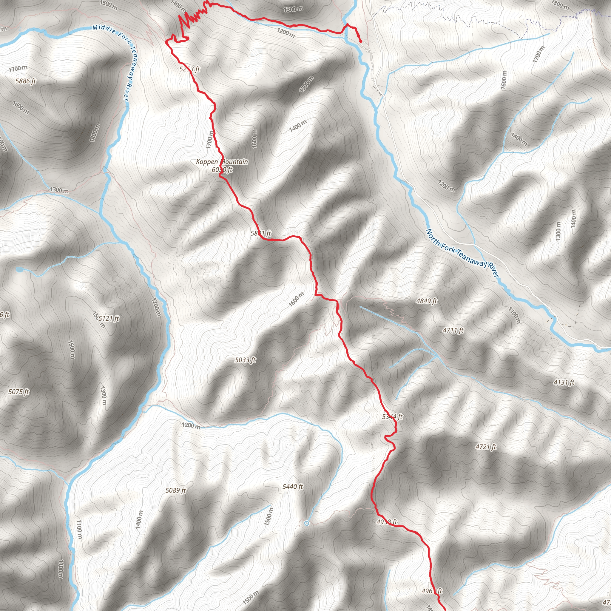 Koppen Mountain Trail mobile static map