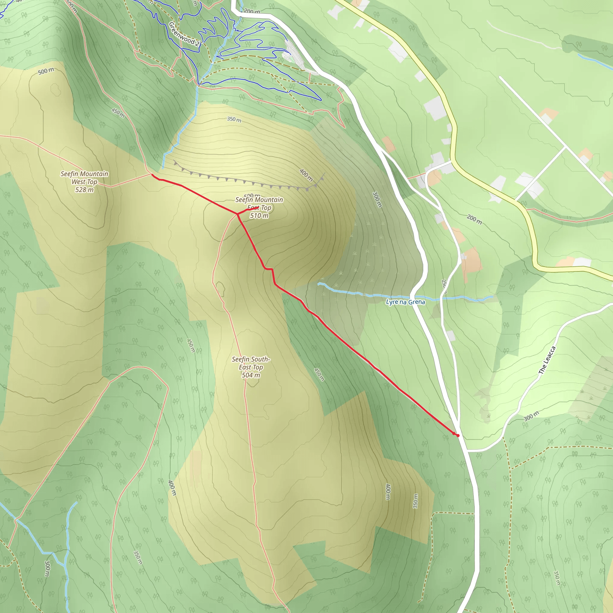 Seefin Mountain Trail mobile static map