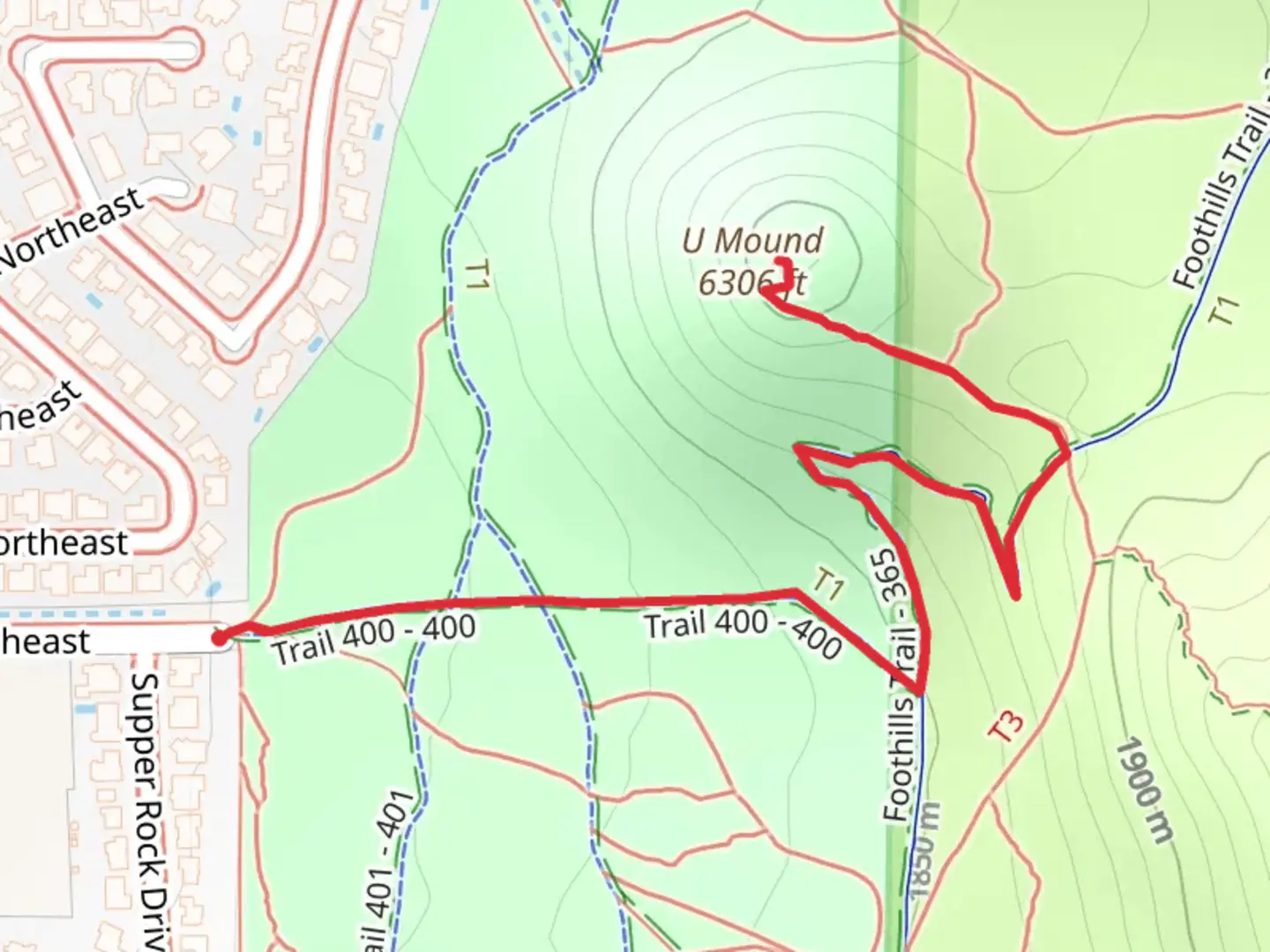 An image depicting the trail U Mound and its surrounding area.