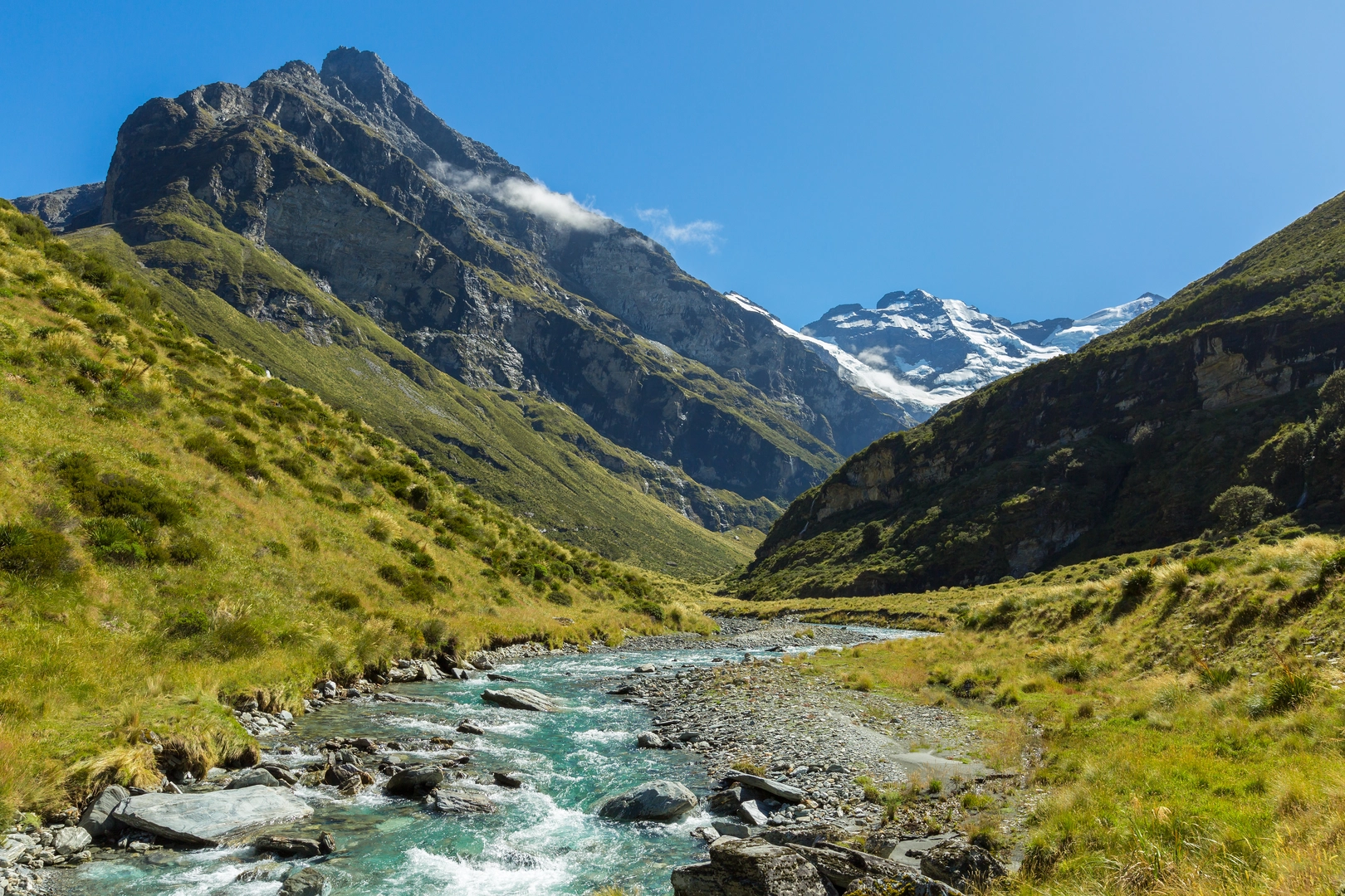 An image depicting the trail Earnslaw Burn Track and its surrounding area.