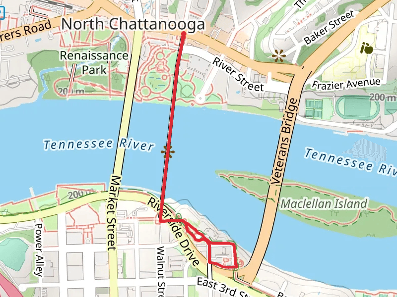 Coolidge Park, Walnut Street and Tennessee River Walk