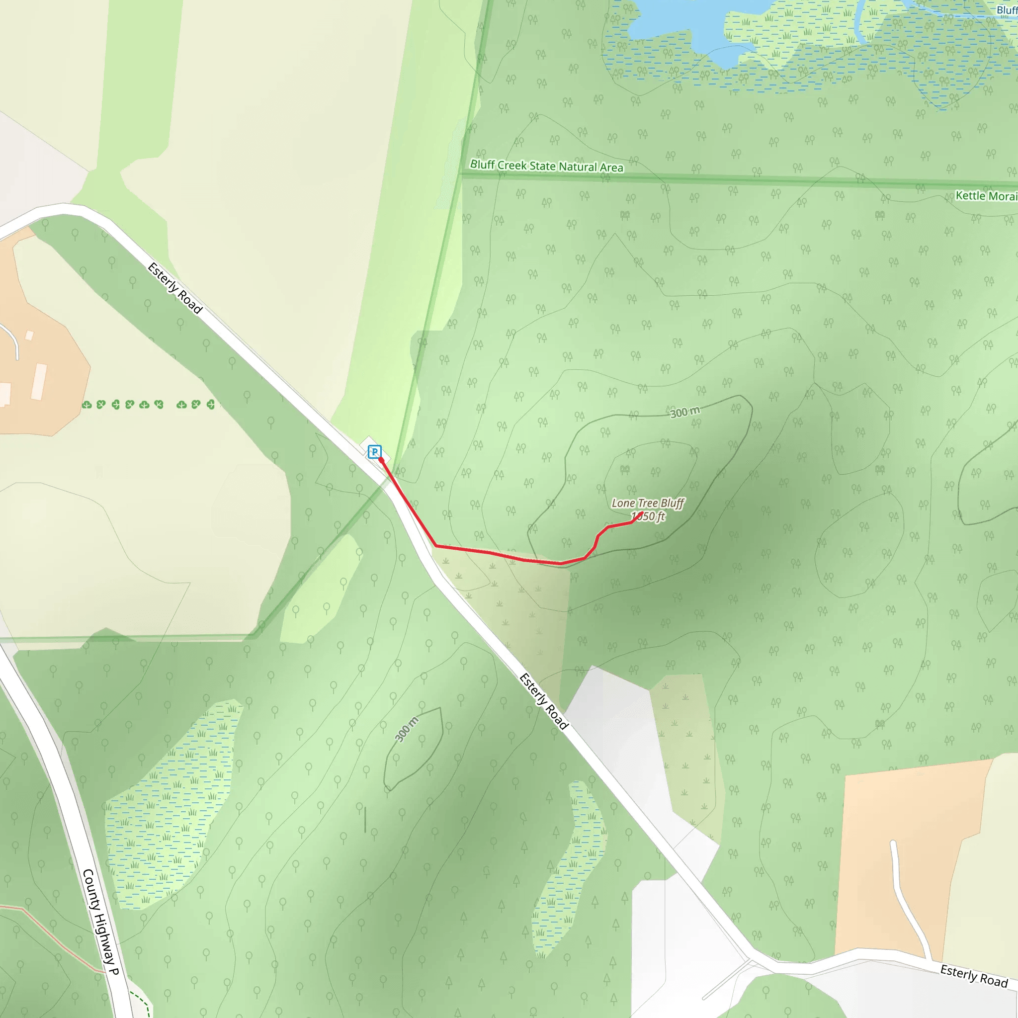 Lone Tree Bluff Out and Back mobile static map