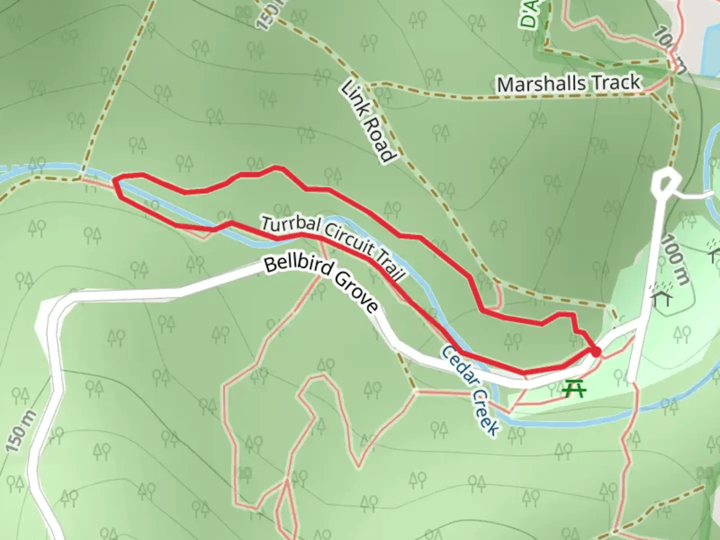An image depicting the trail Turrbal Circuit Walk and its surrounding area.