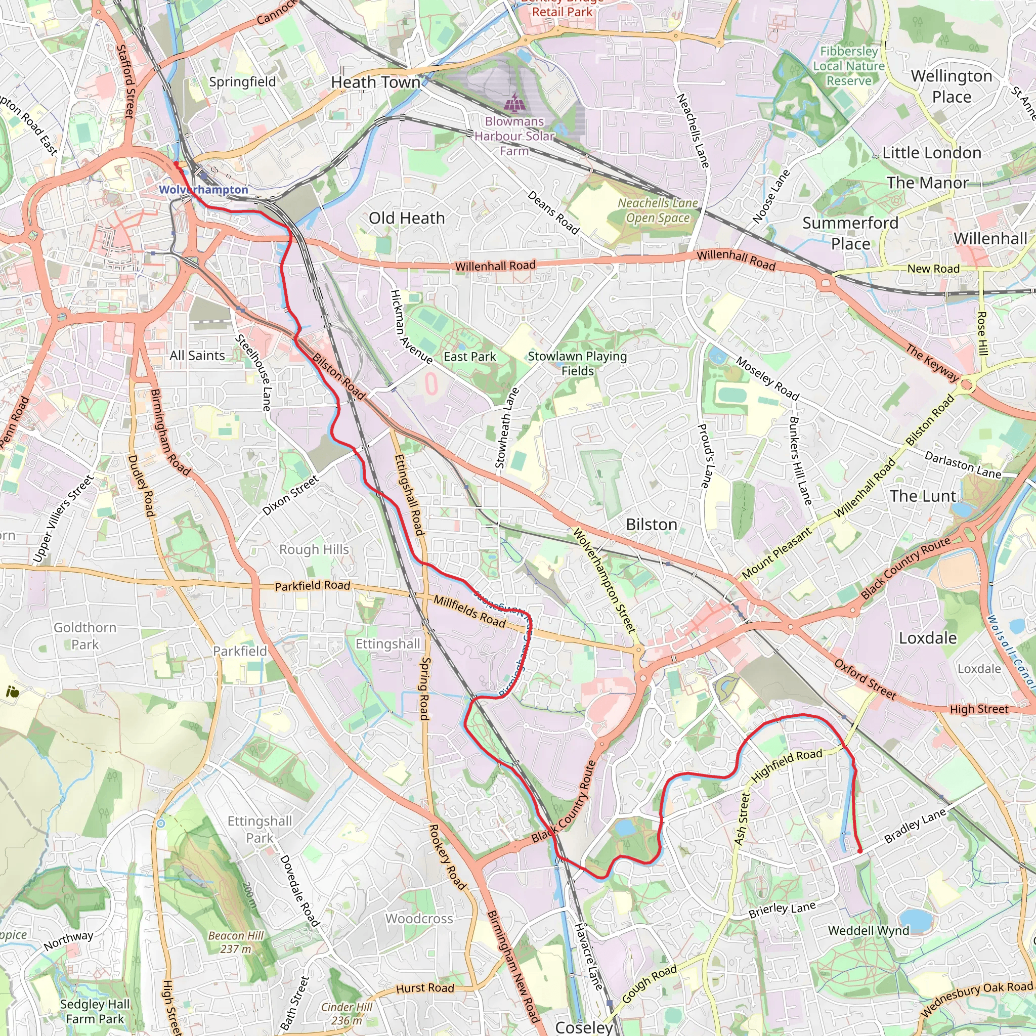 WolverhamptonBradley Arm mobile static map