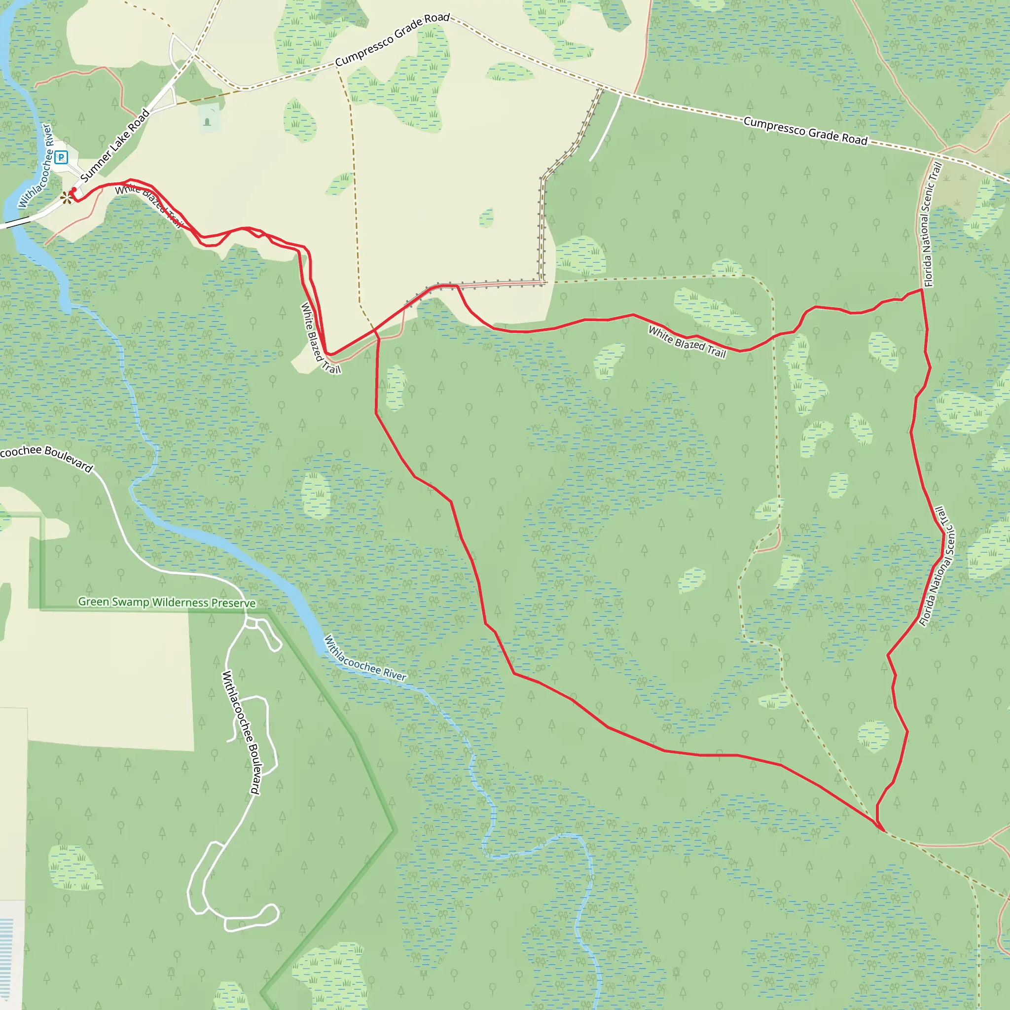 White Blazed Trail Loop mobile static map