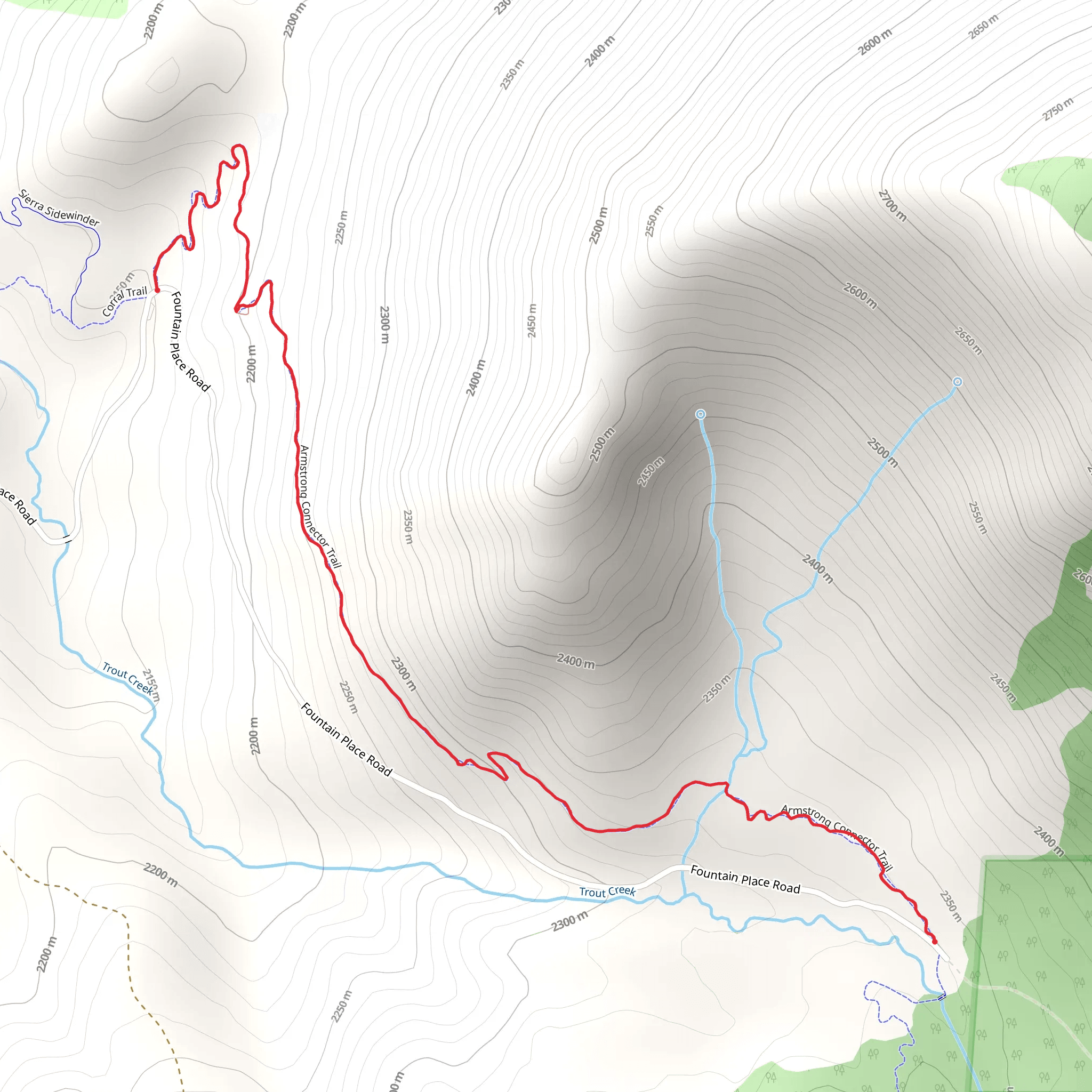 Armstrong Connector Trail mobile static map
