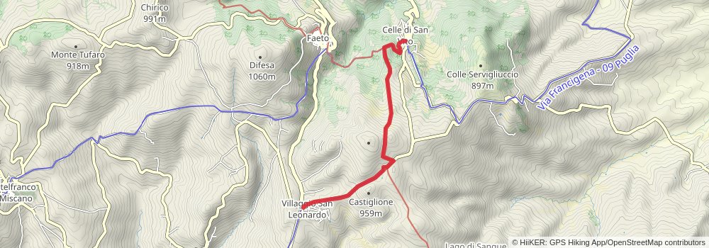 Via Francigena stage 140 Map