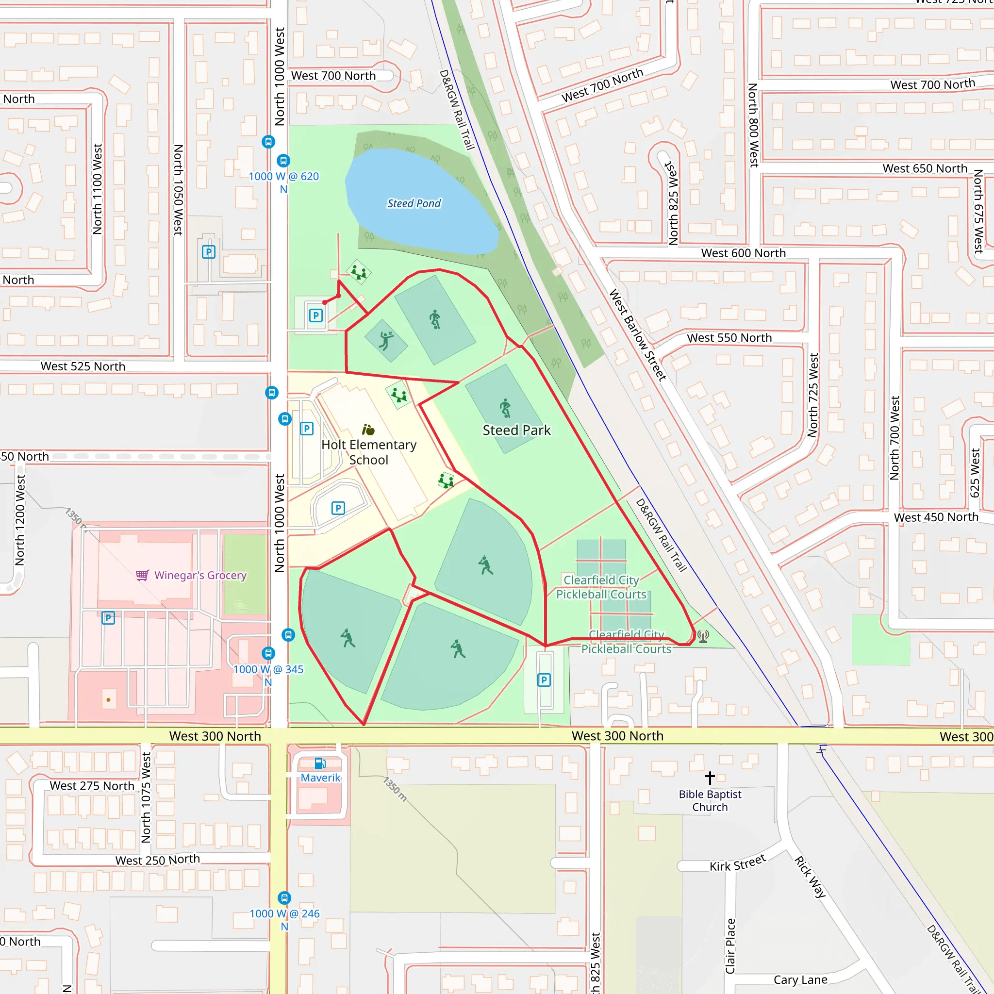 Steed Park Loop mobile static map