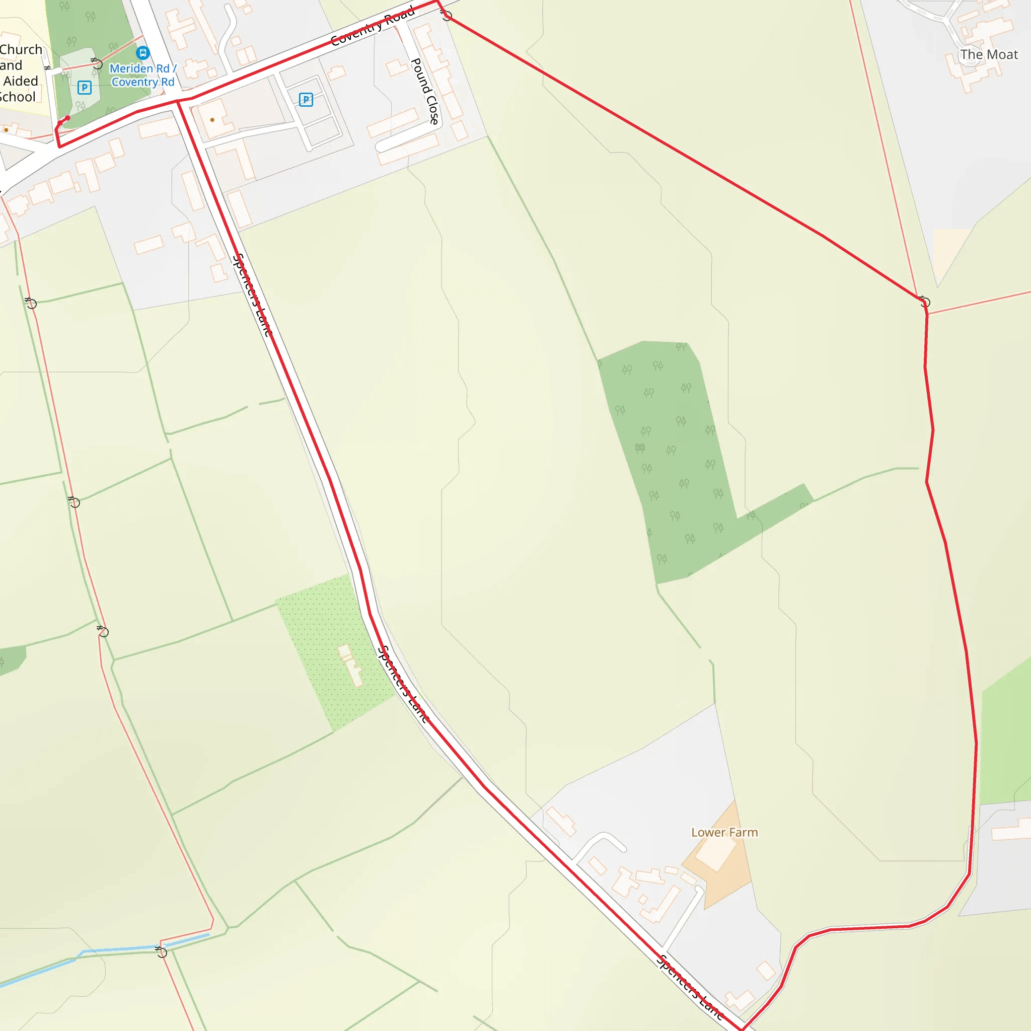 Berkswell Short Loop mobile static map