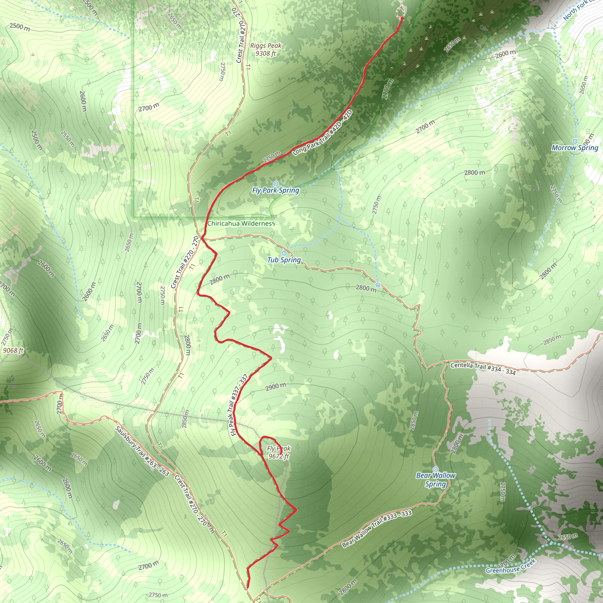 Fly Trail via Long Park Trail mobile static map